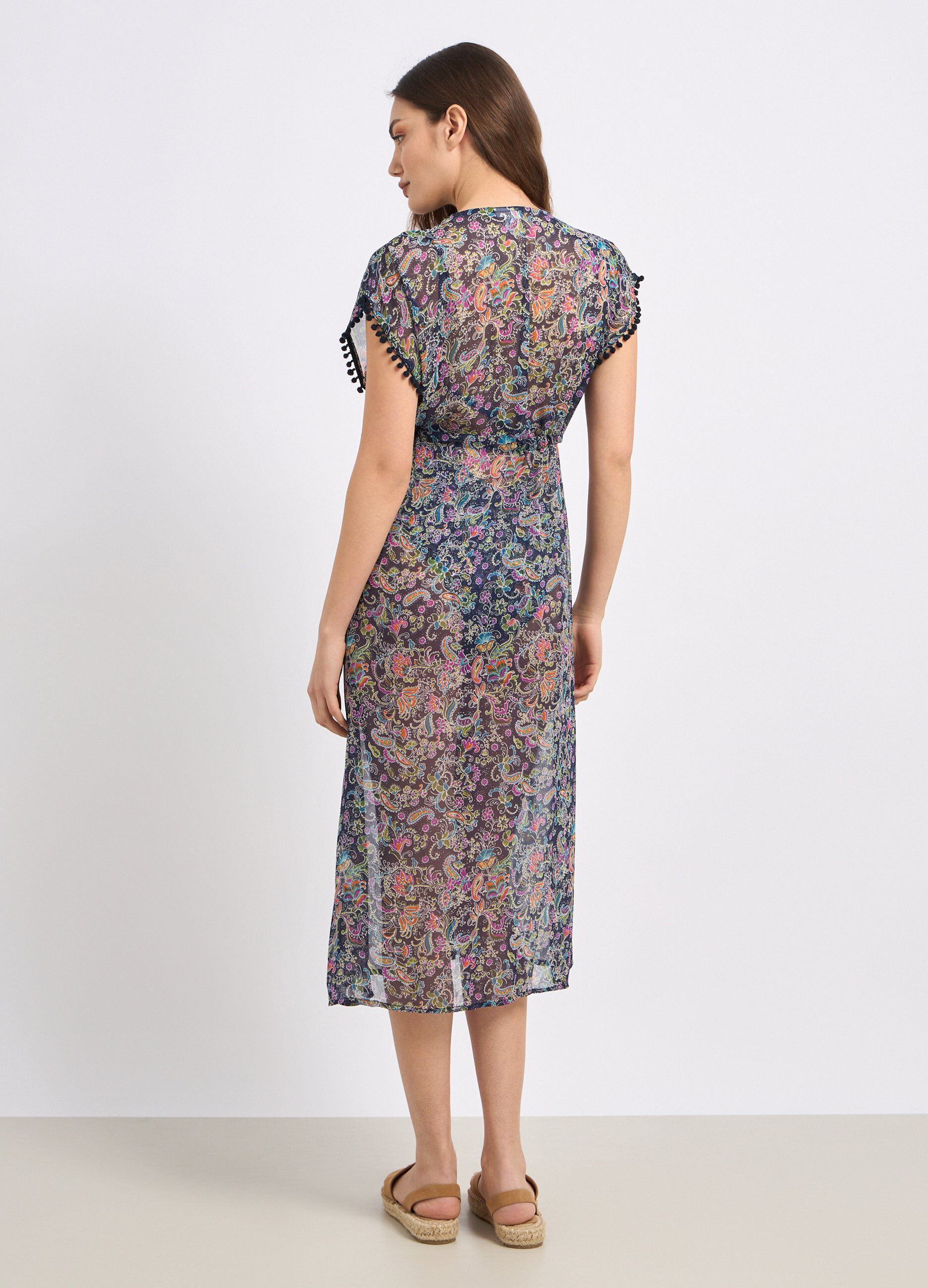 Abito copricostume lungo in chiffon donna_1