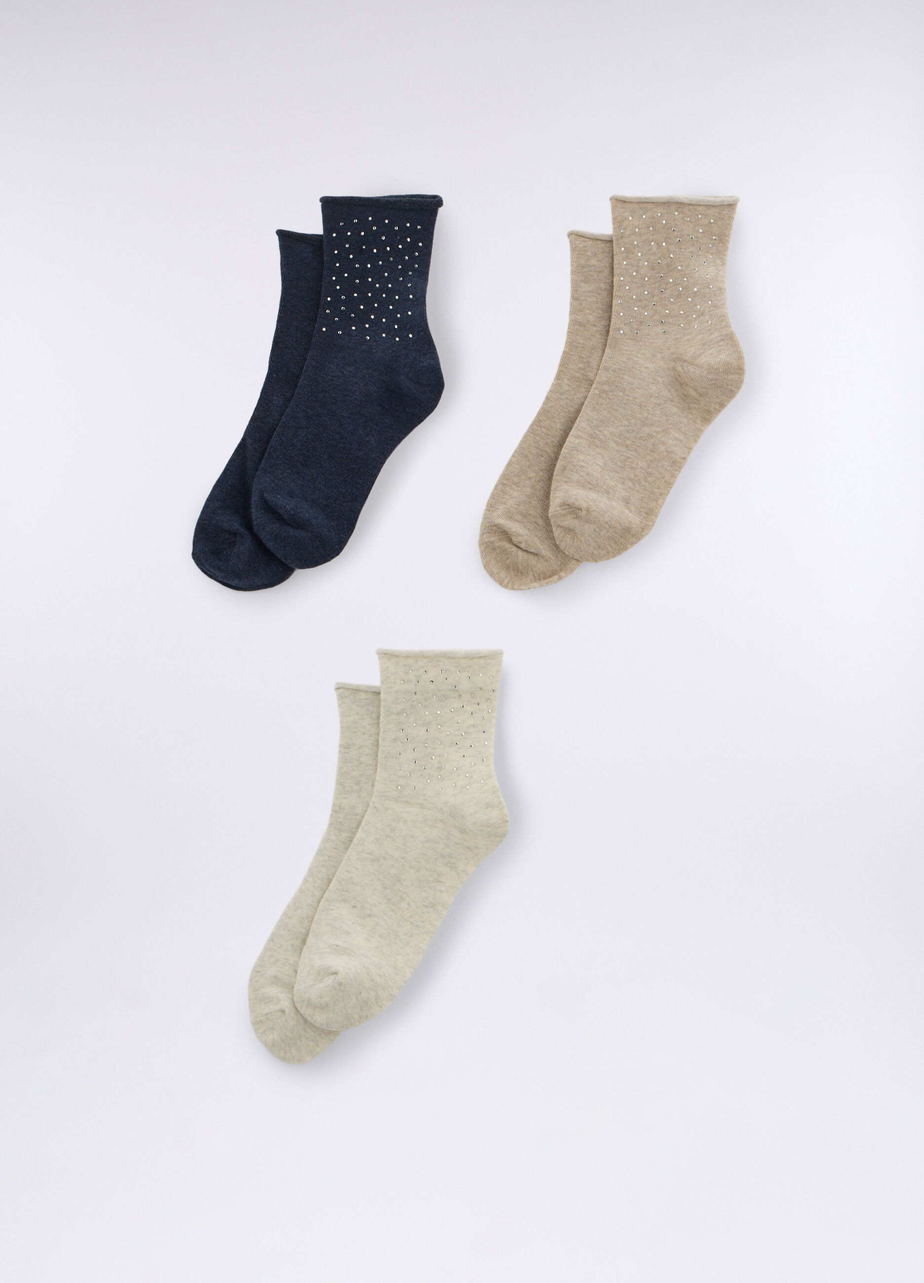 Pack 3 calze corte in cotone stretch donna_0