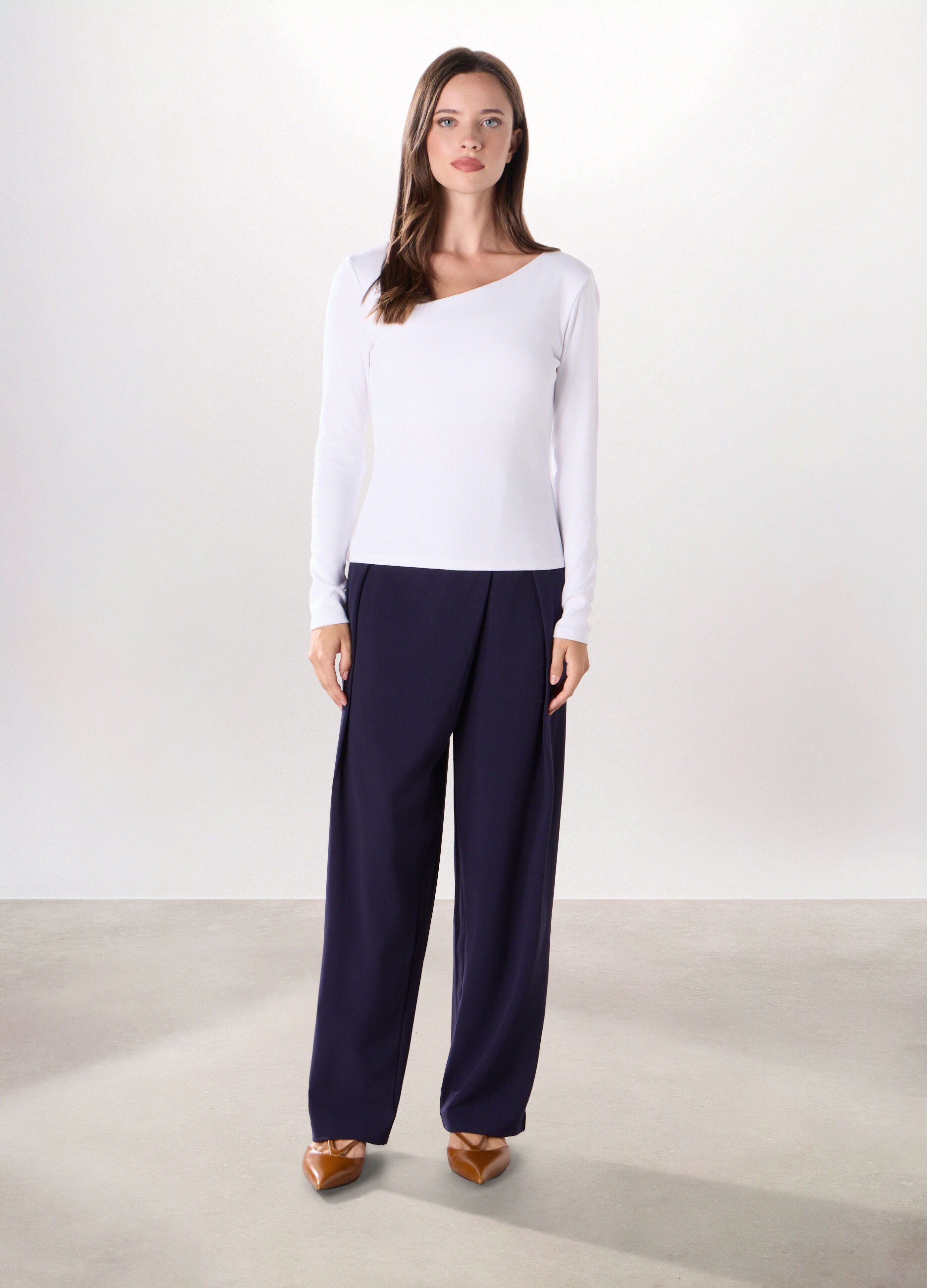 Pantaloni misto viscosa donna_0