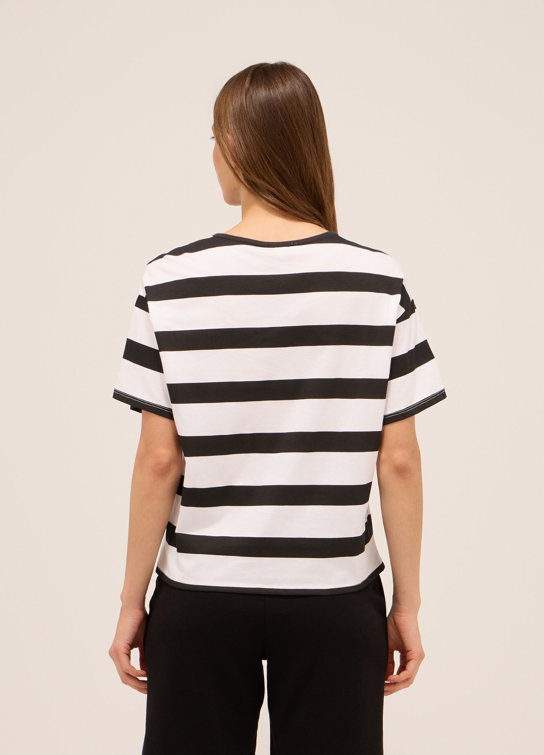 T-shirt in jersey di puro cotone donna_1