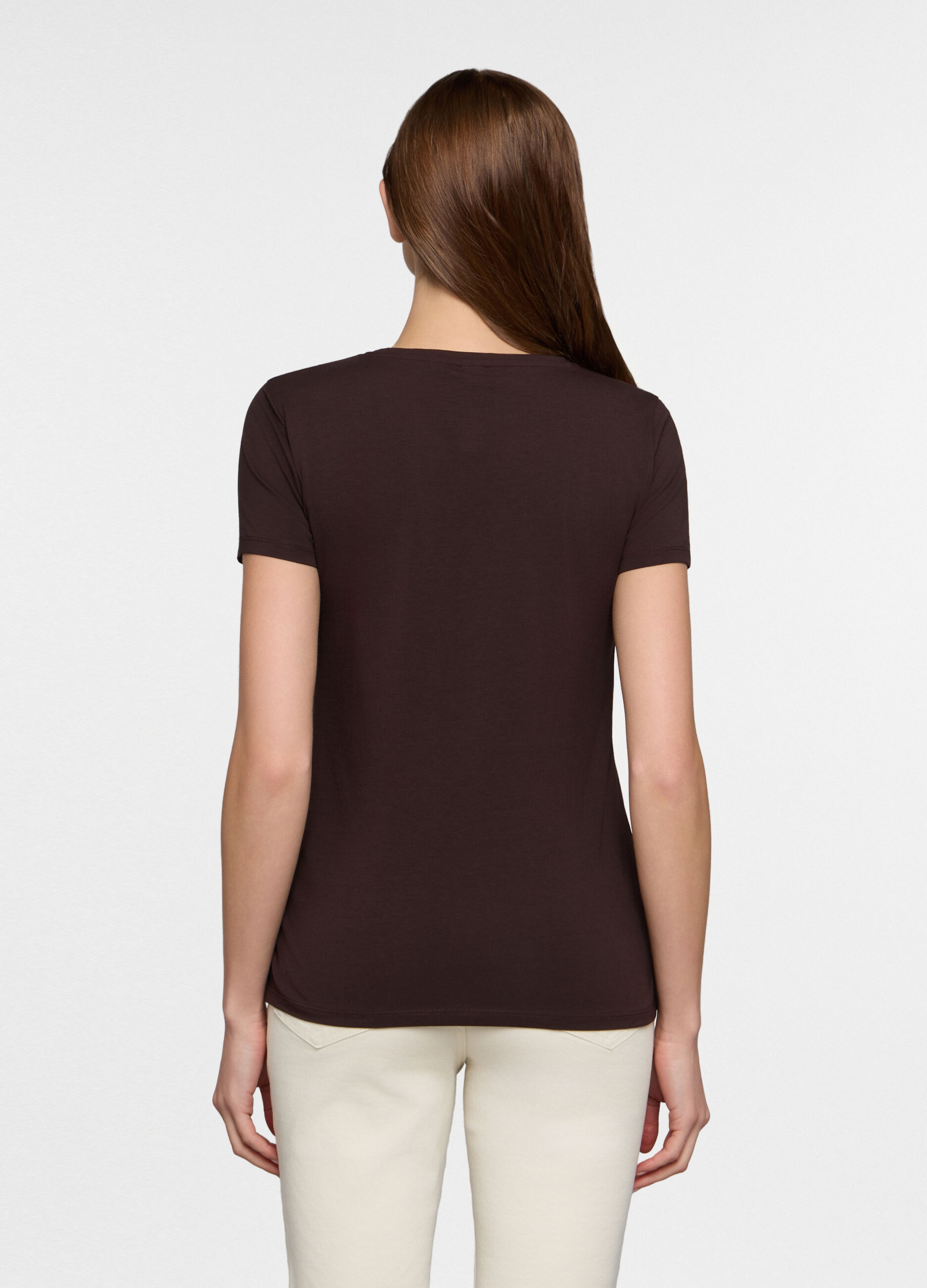 T-shirt girocollo stretch donna_1