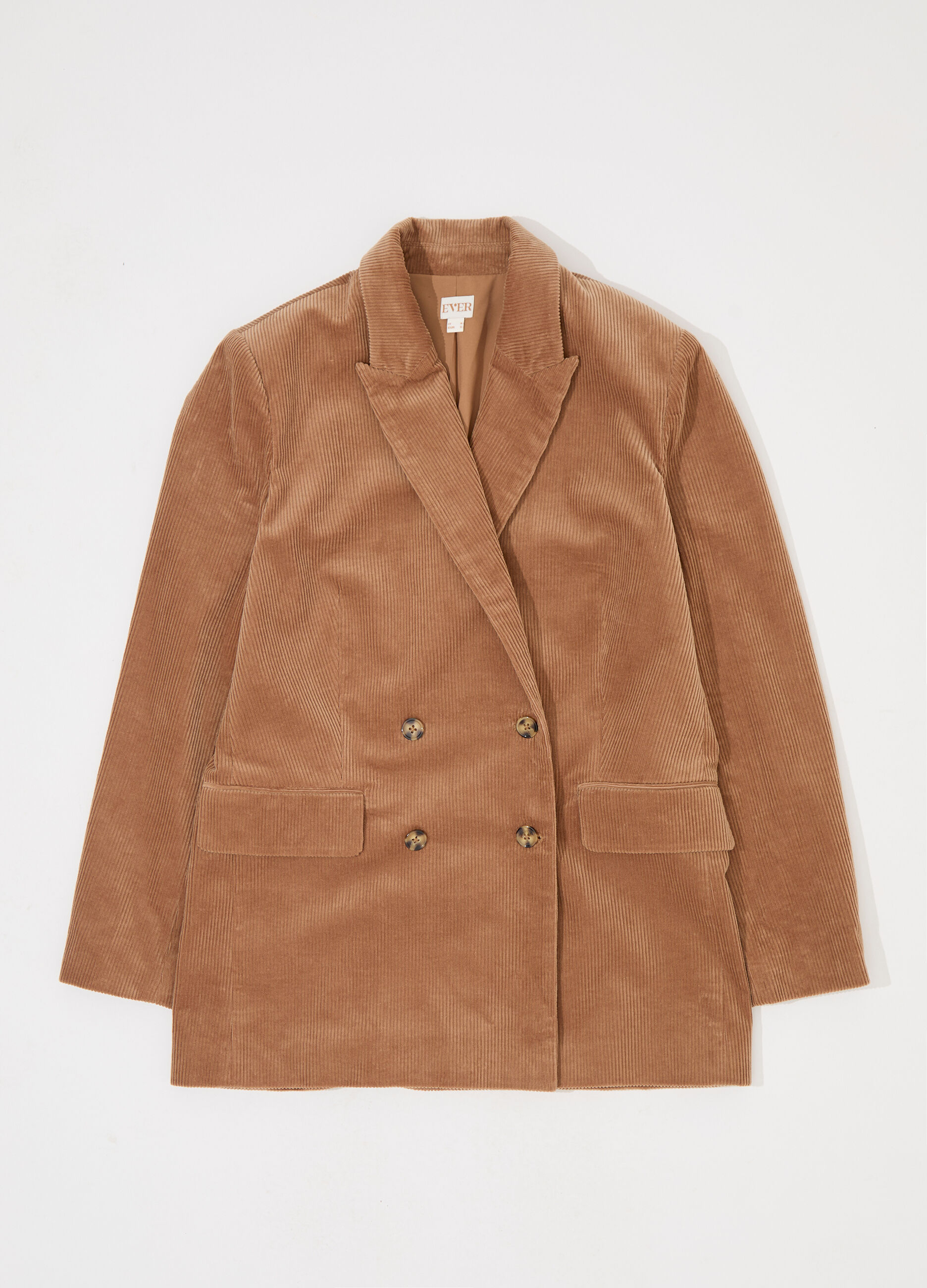 Blazer doppiopetto in velluto corduroy di puro cotone donna_4