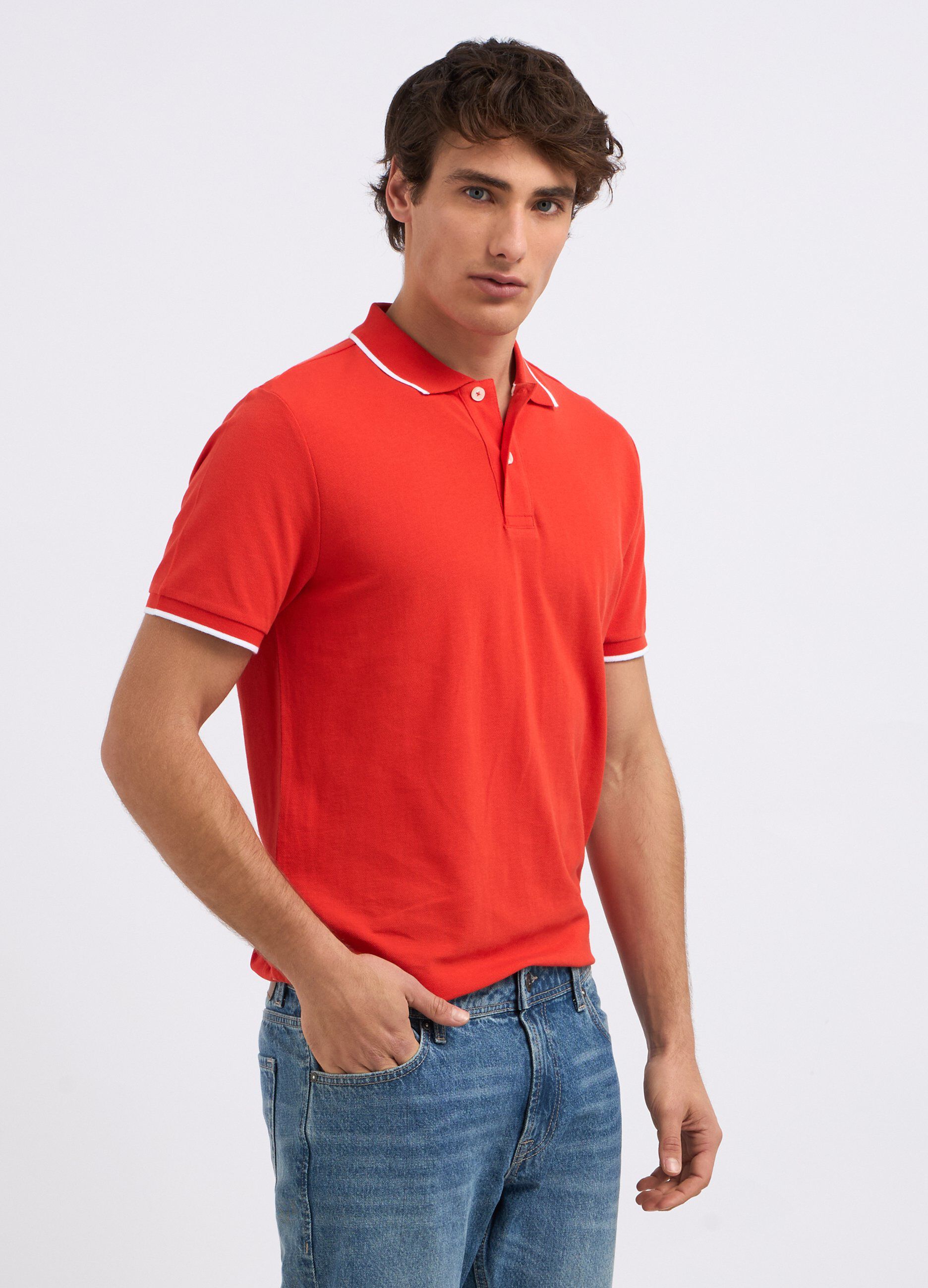 Polo in puro cotone a maniche corte uomo_0