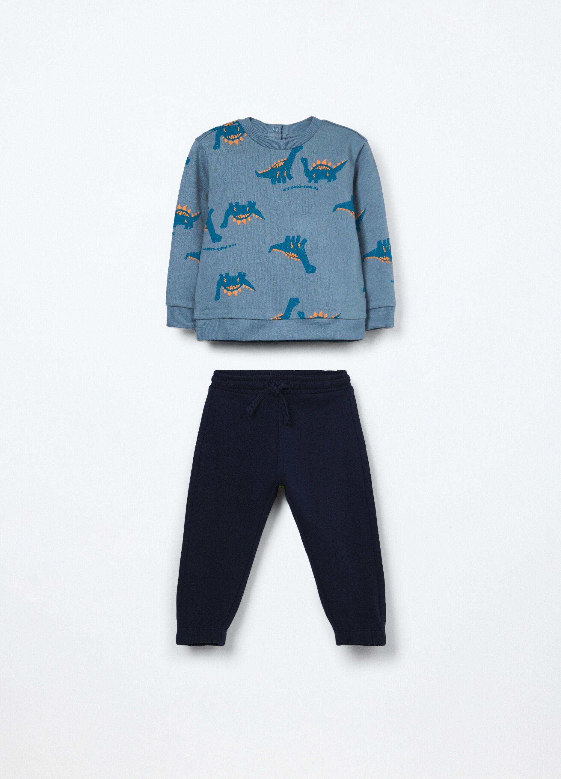 Jogging set in french terry di puro cotone neonato_0