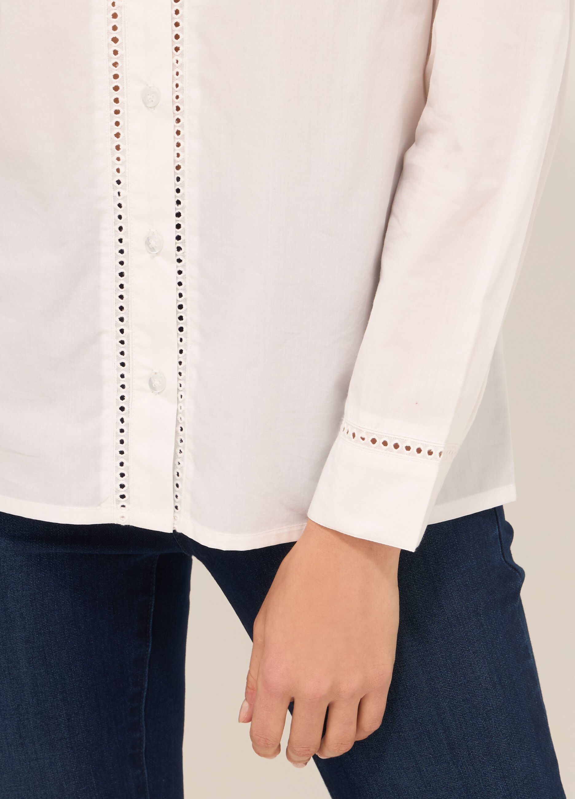 Camicia in puro cotone con ricamo donna_2