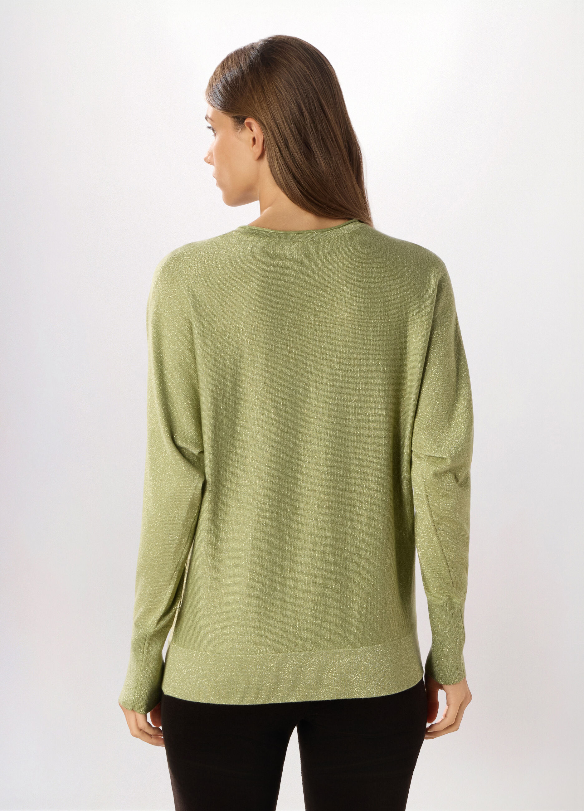 Tricot misto viscosa e filo lurex donna_1