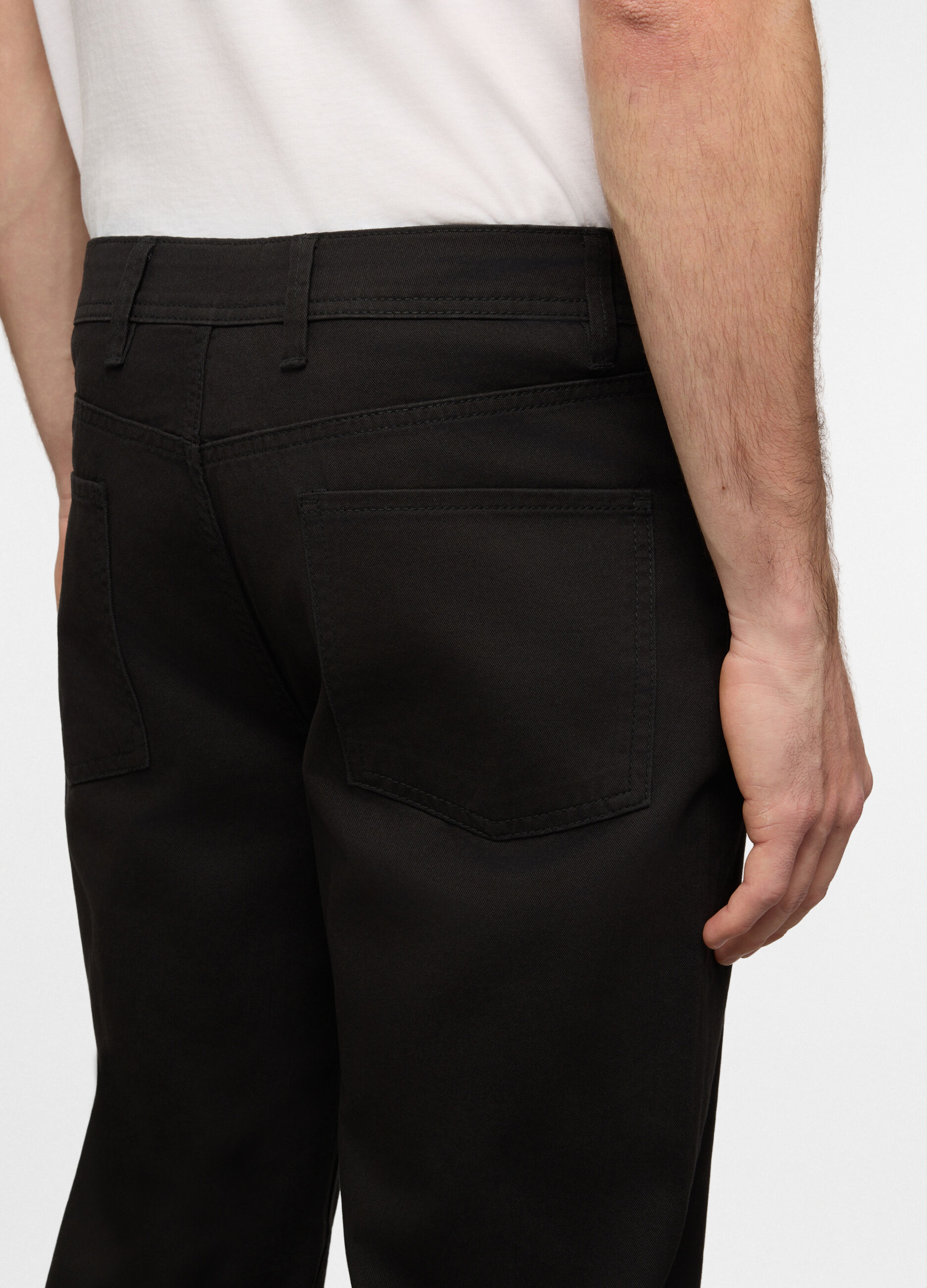 Pantalone regular fit in twill di cotone uomo_2