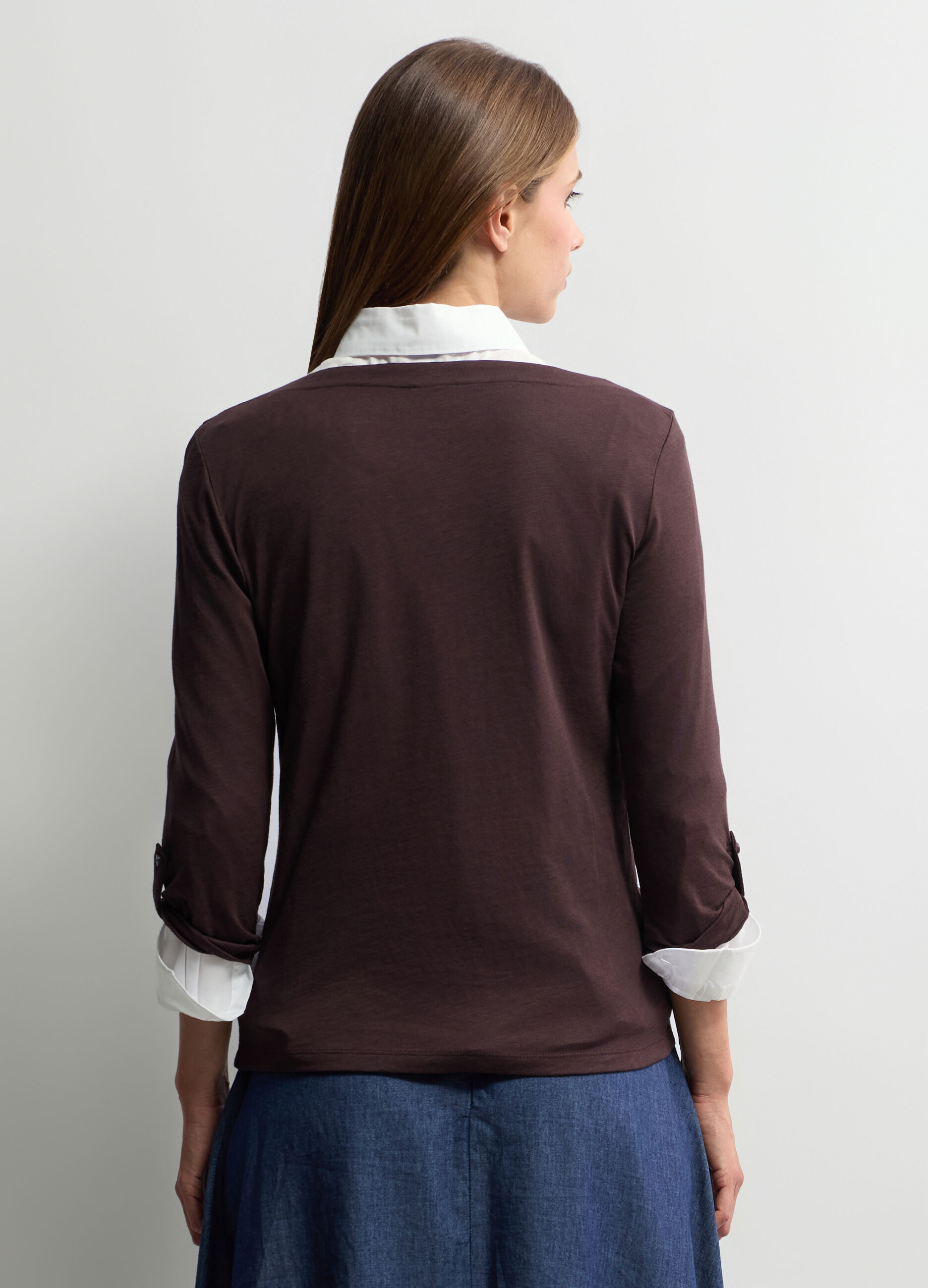 T-shirt con scollo a barchetta donna_1