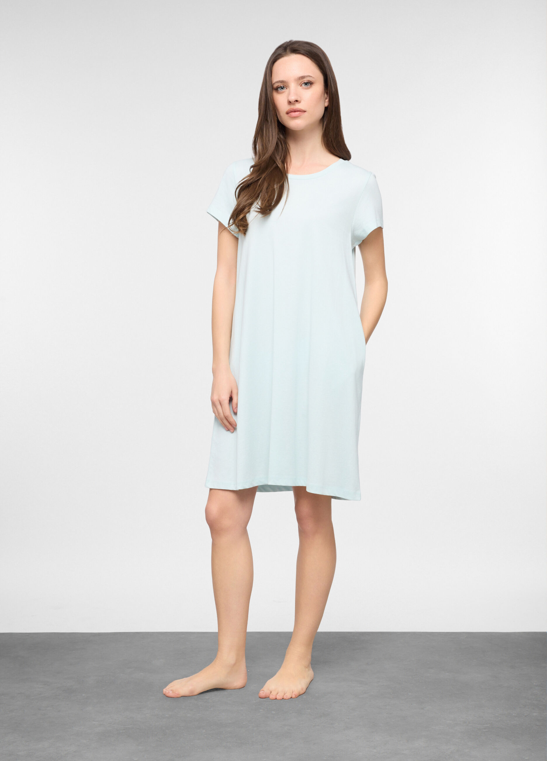 Camicia da notte in jersey di puro cotone donna_0