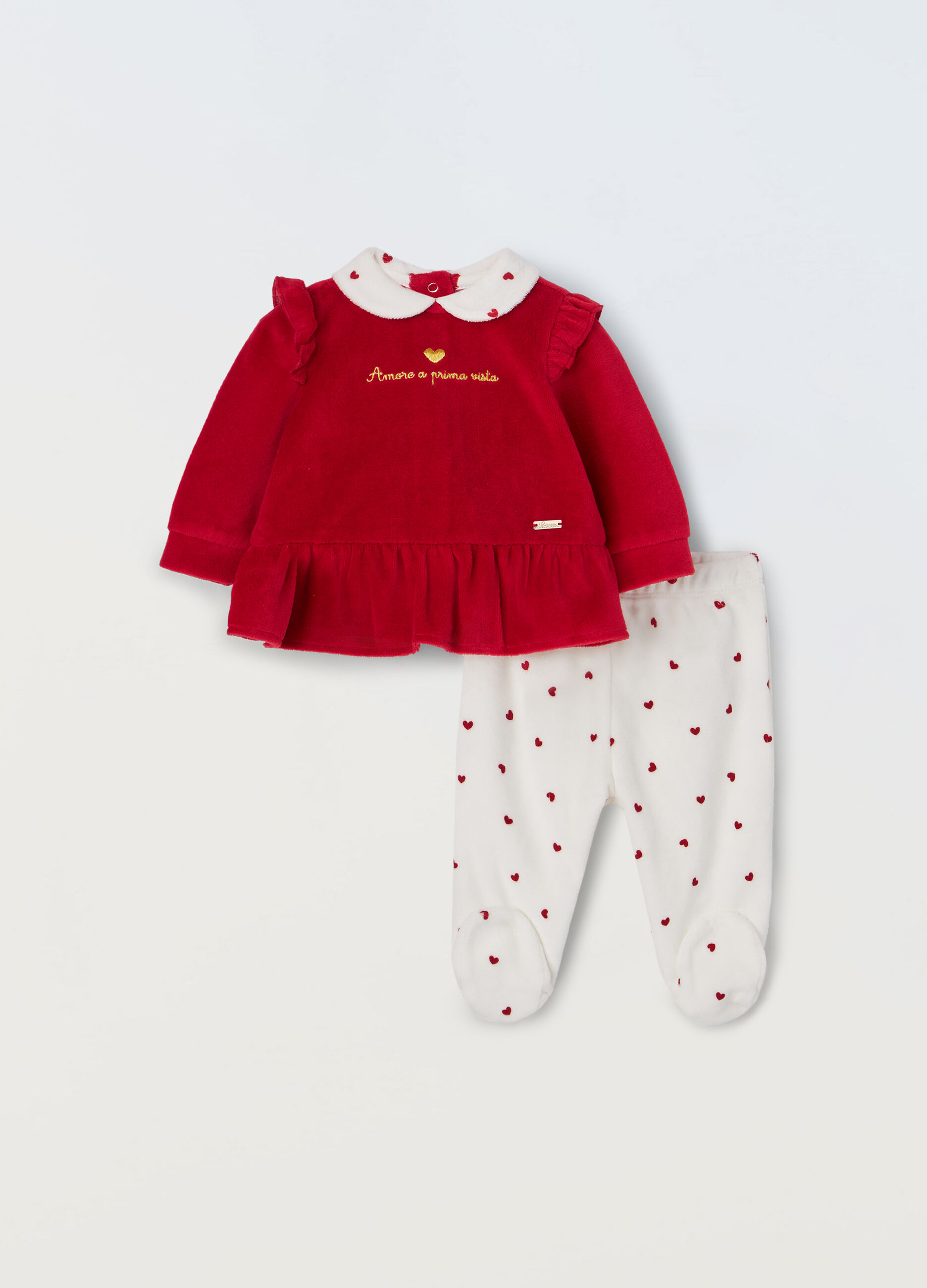 Set velour misto cotone neonata_0