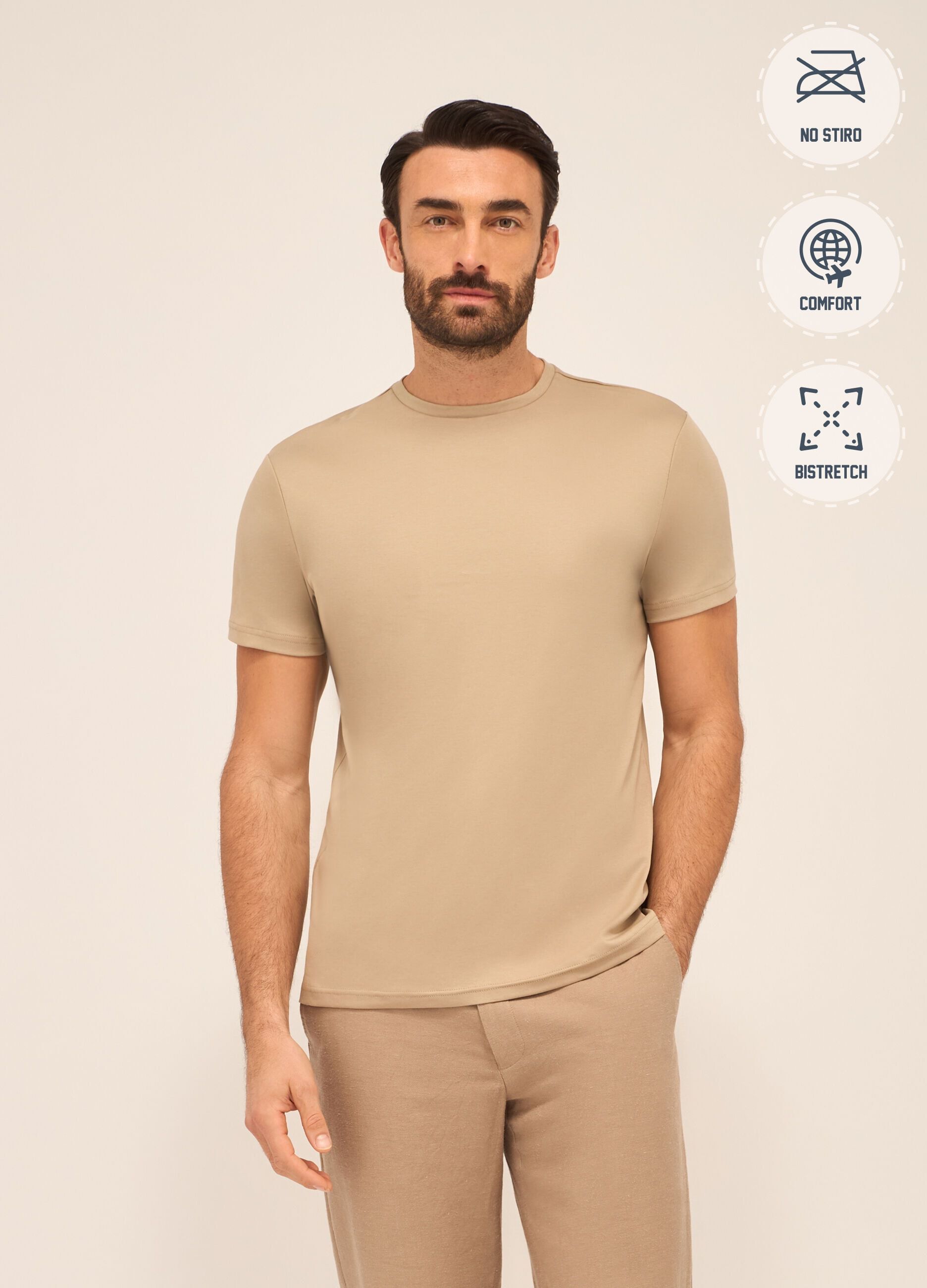T-shirt girocollo in jersey di cotone uomo_0