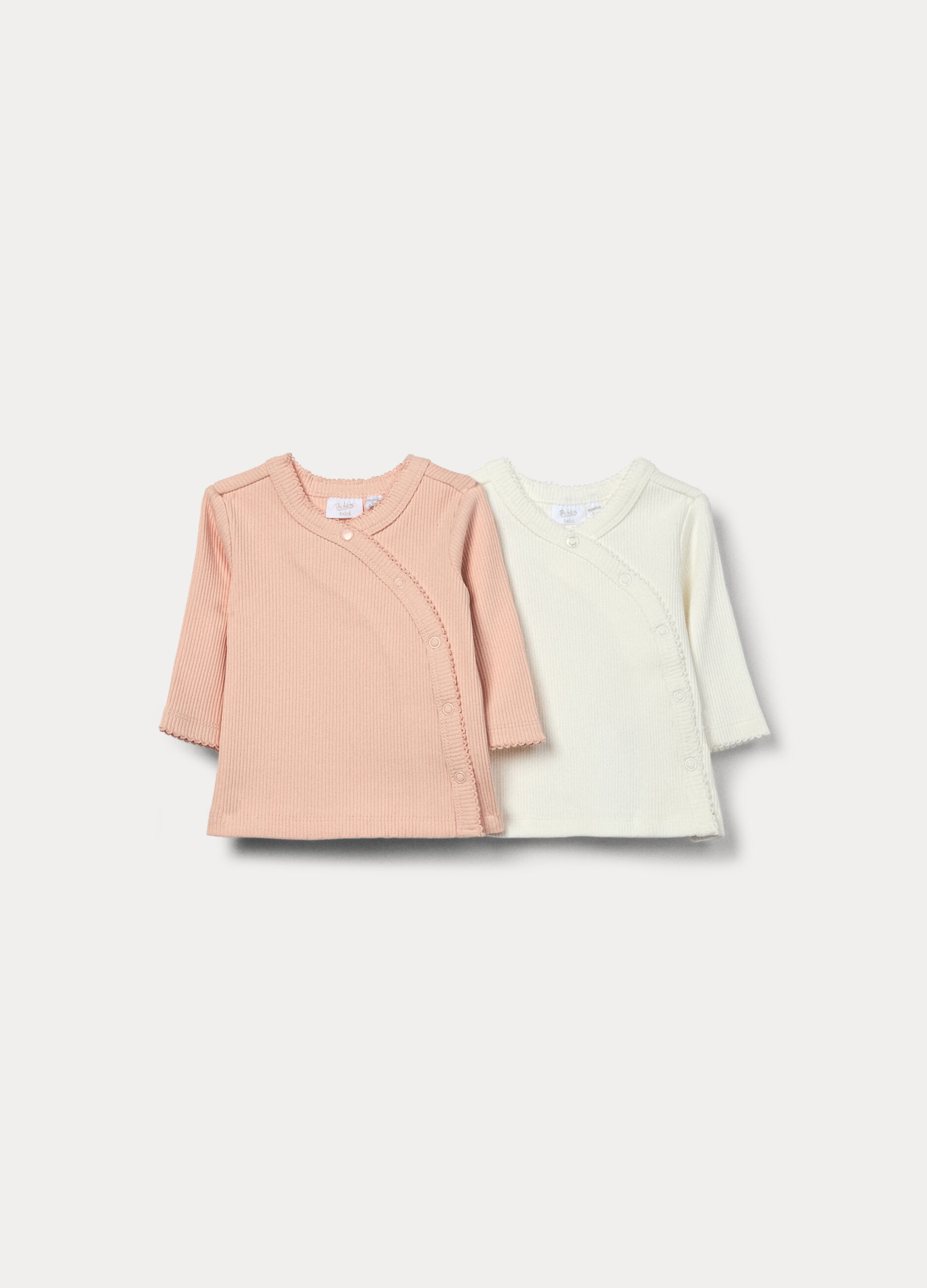 Pack 2 magliette in costina di cotone stretch _0