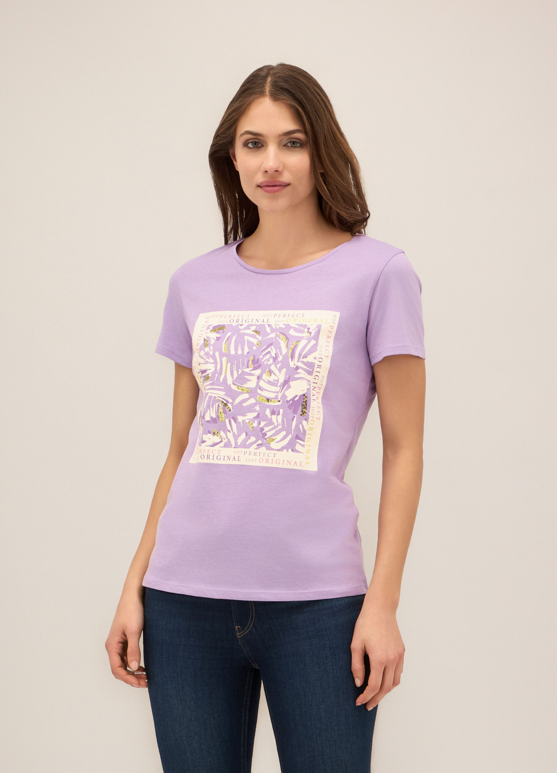 T-shirt in puro cotone donna_0
