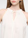 Blusa regular fit con scollo a V in puro cotone donna_2