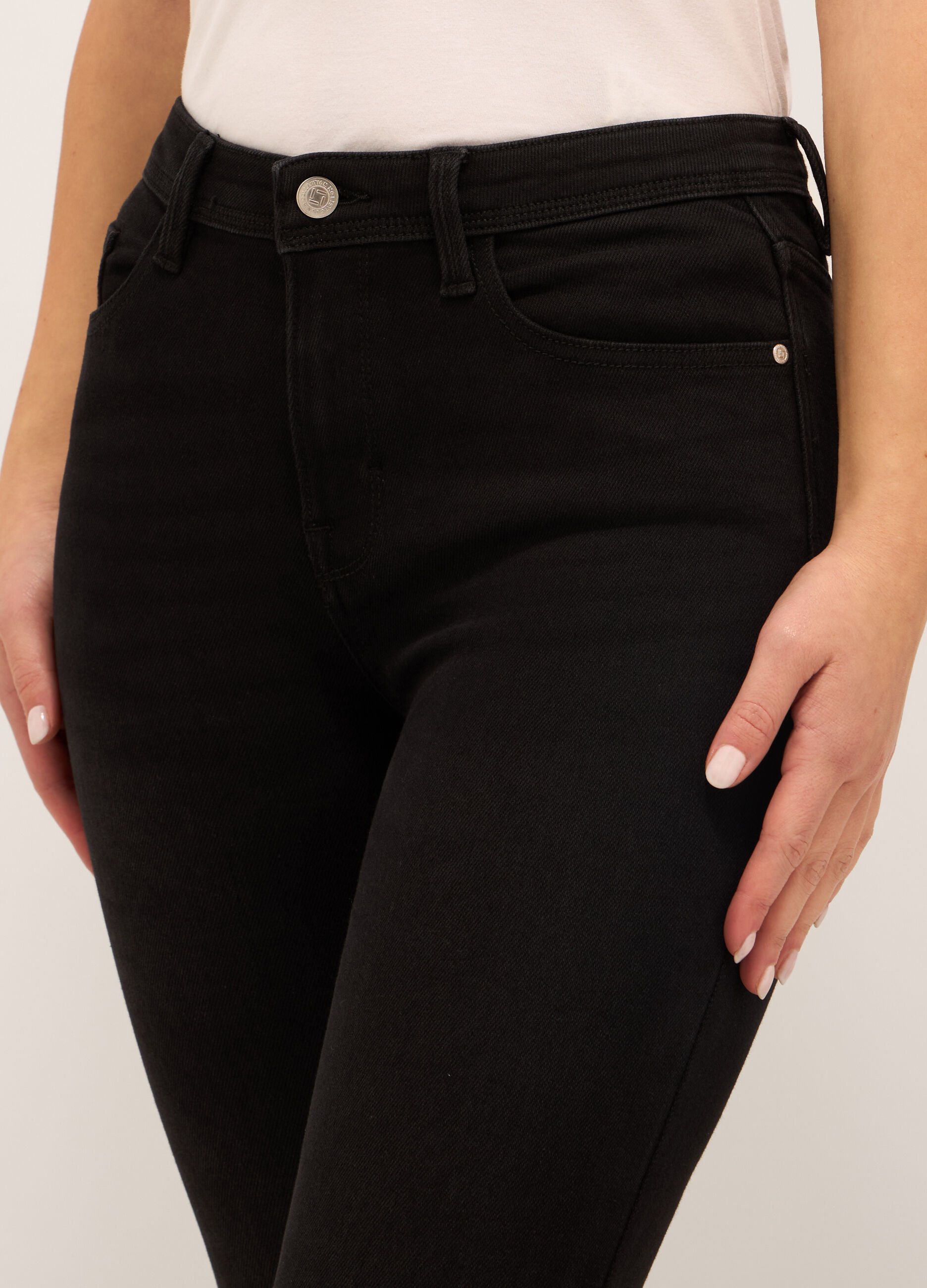 Treggings stretch denim di misto cotone donna_3