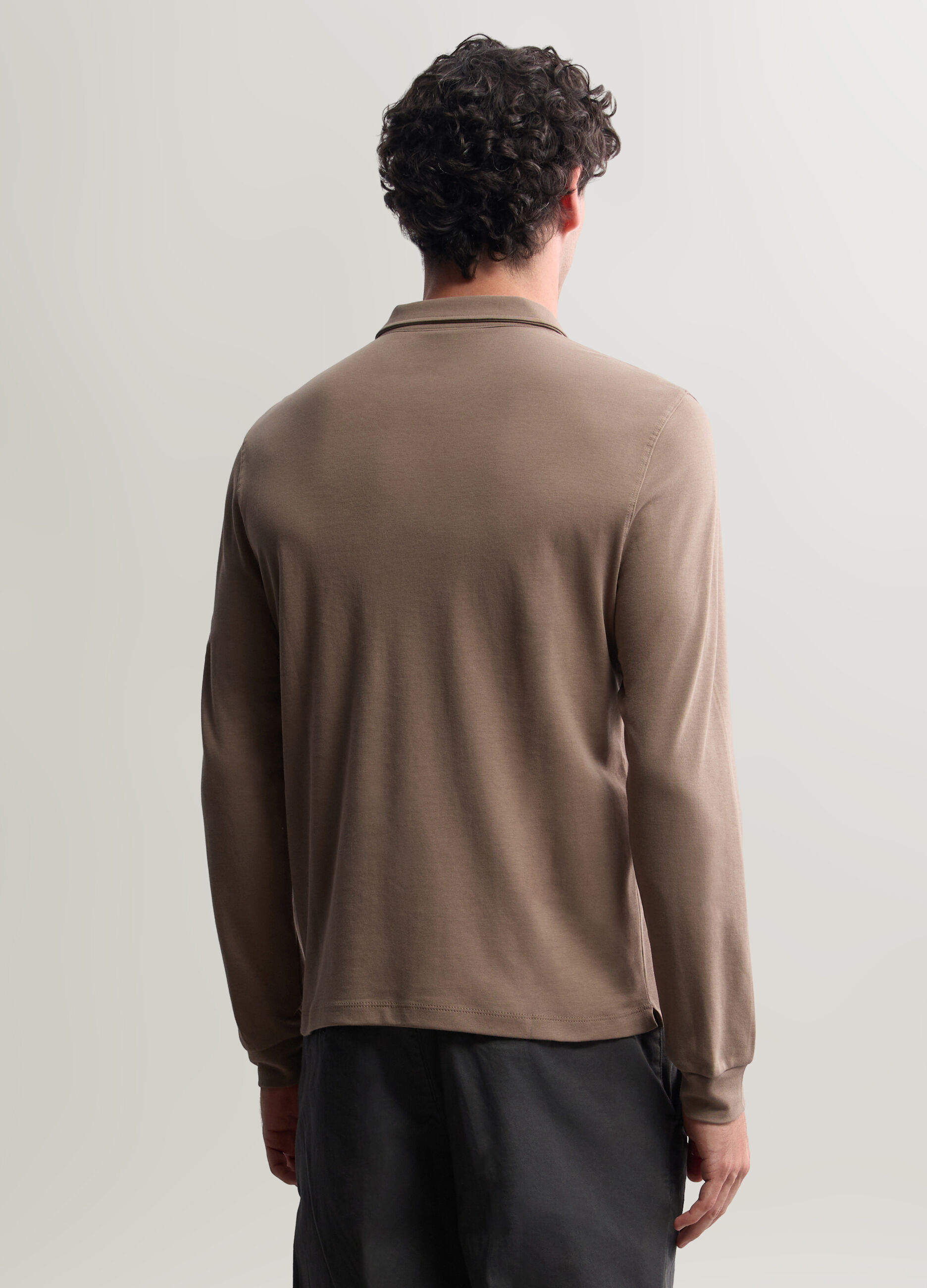 Polo a maniche lunghe in interlock uomo_1