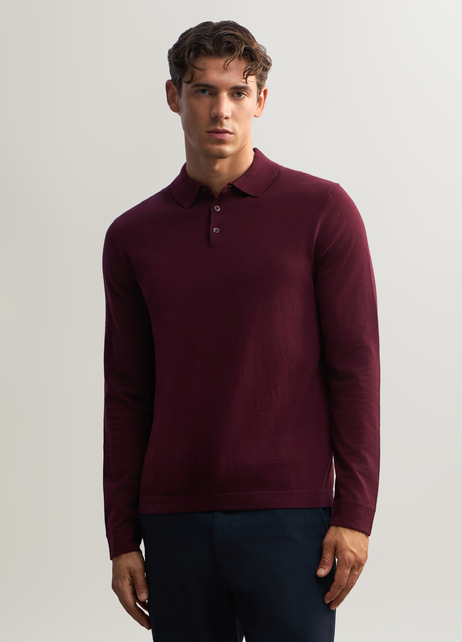 Polo in maglia misto cotone uomo_0