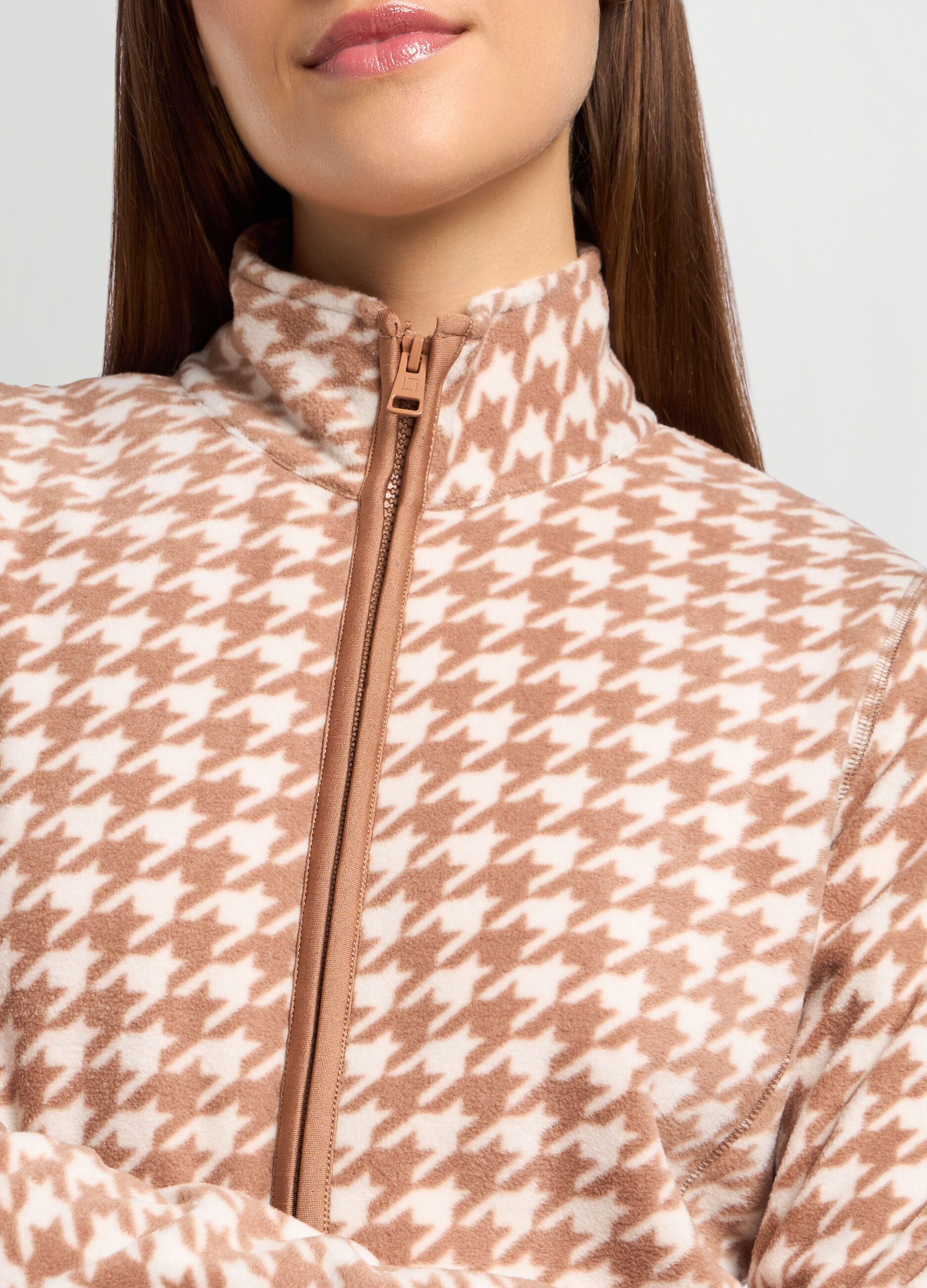 Felpa in pile con stampa donna _2