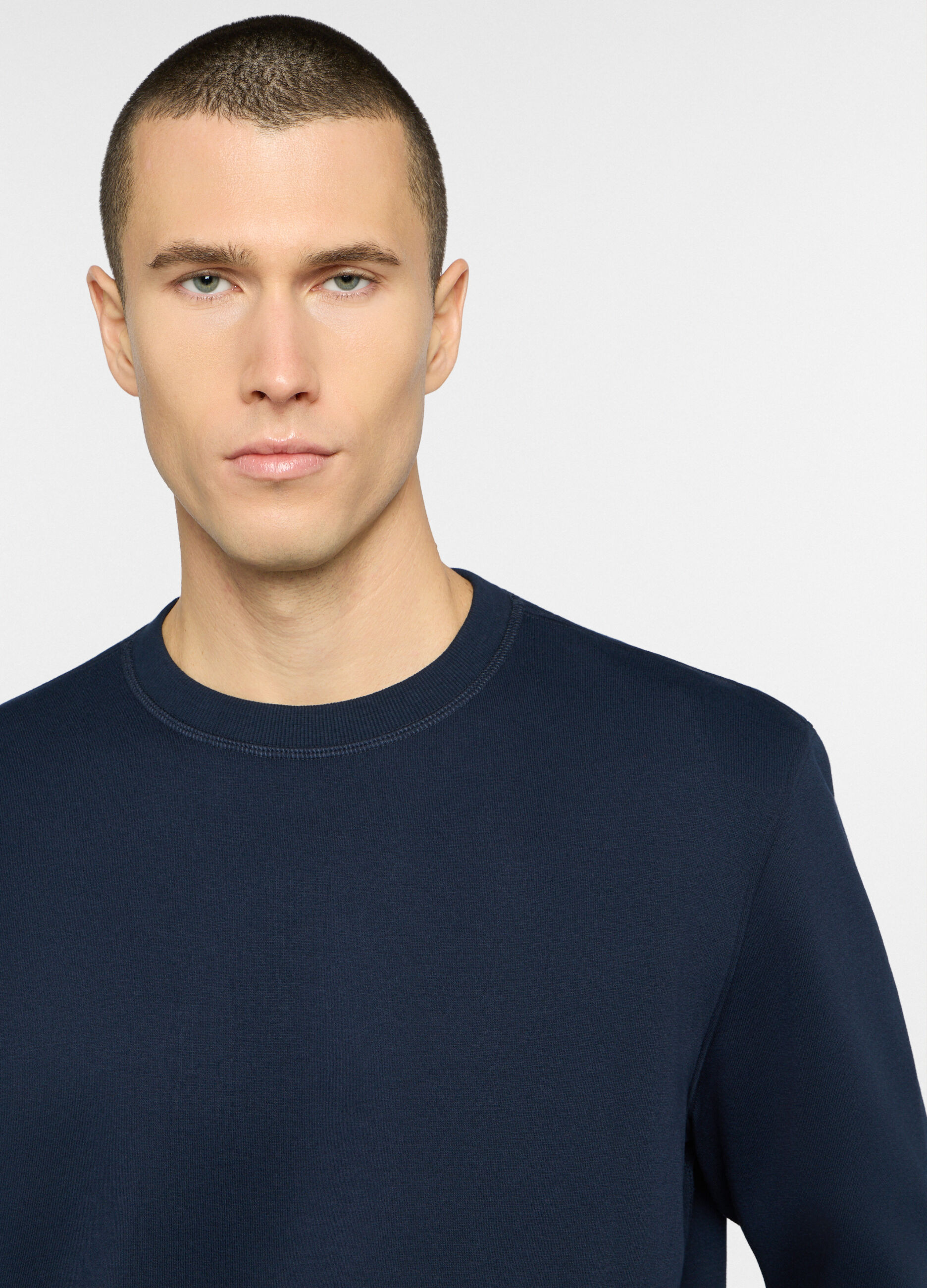 Felpa girocollo in misto cotone uomo_2