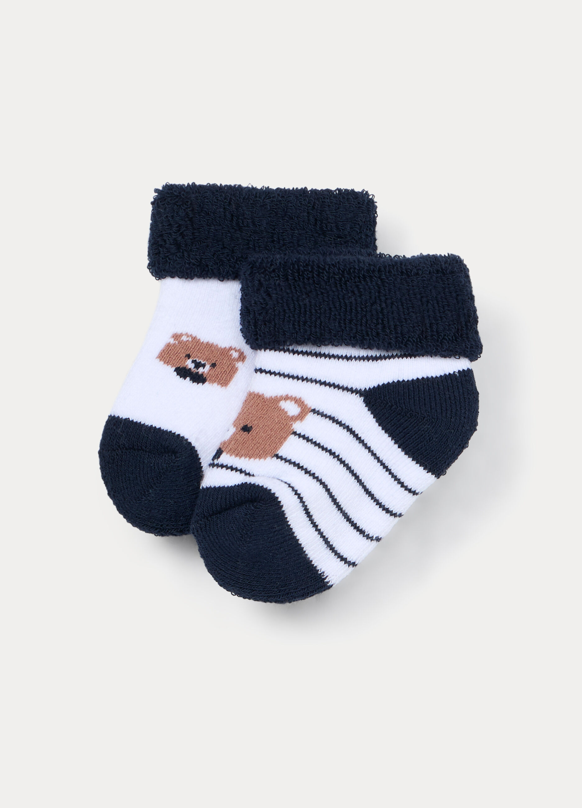 Pack 2 calzini in spugna di cotone stretch neonato_0