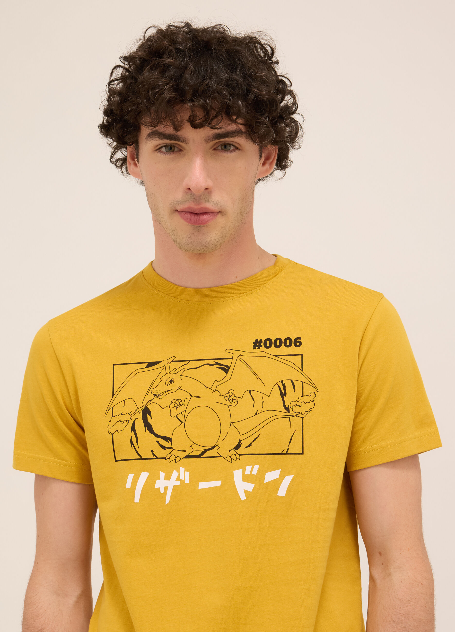 T-shirt girocollo in cotone con stampa uomo_2