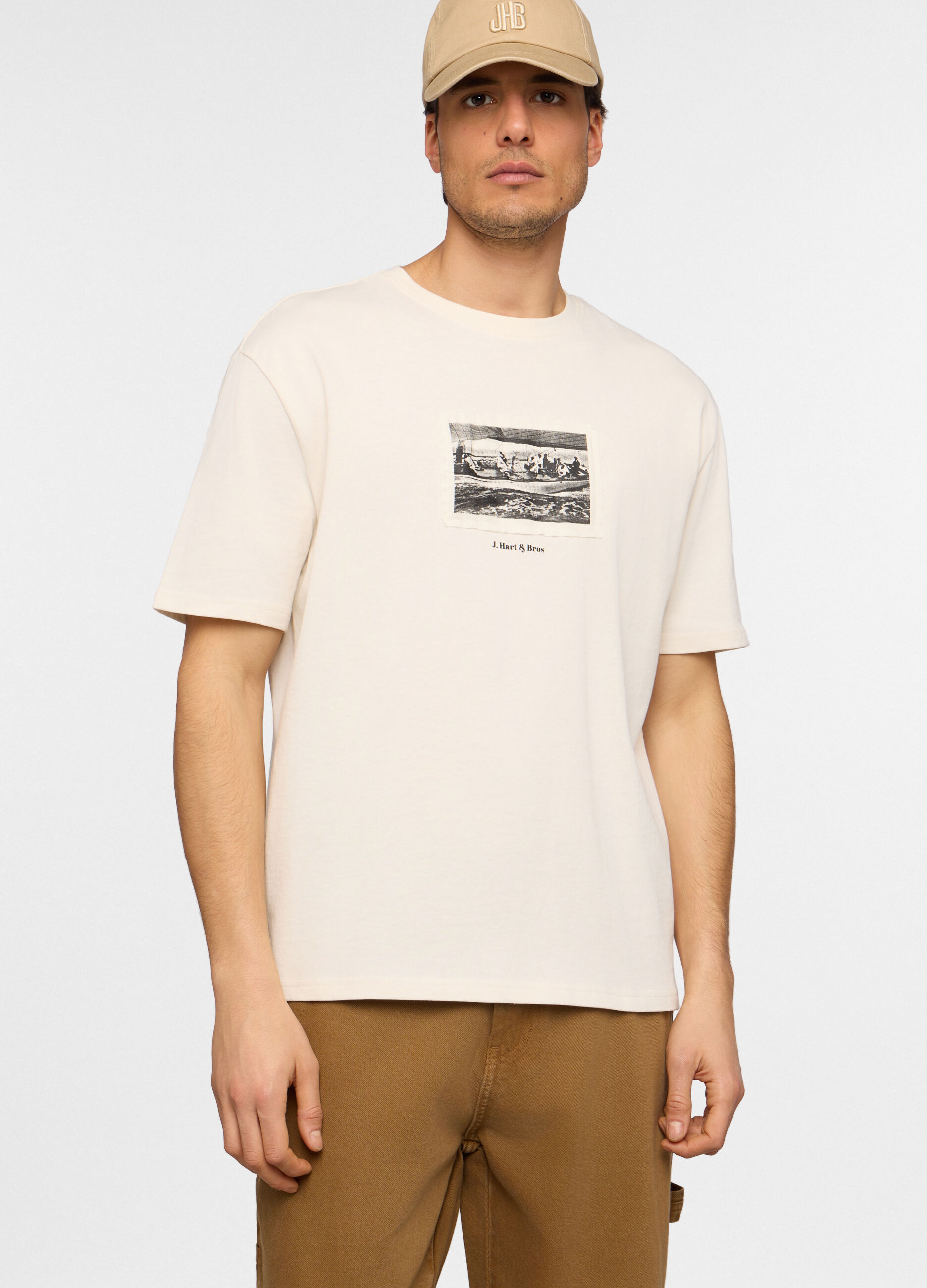 T-shirt loose fit con stampa uomo_0