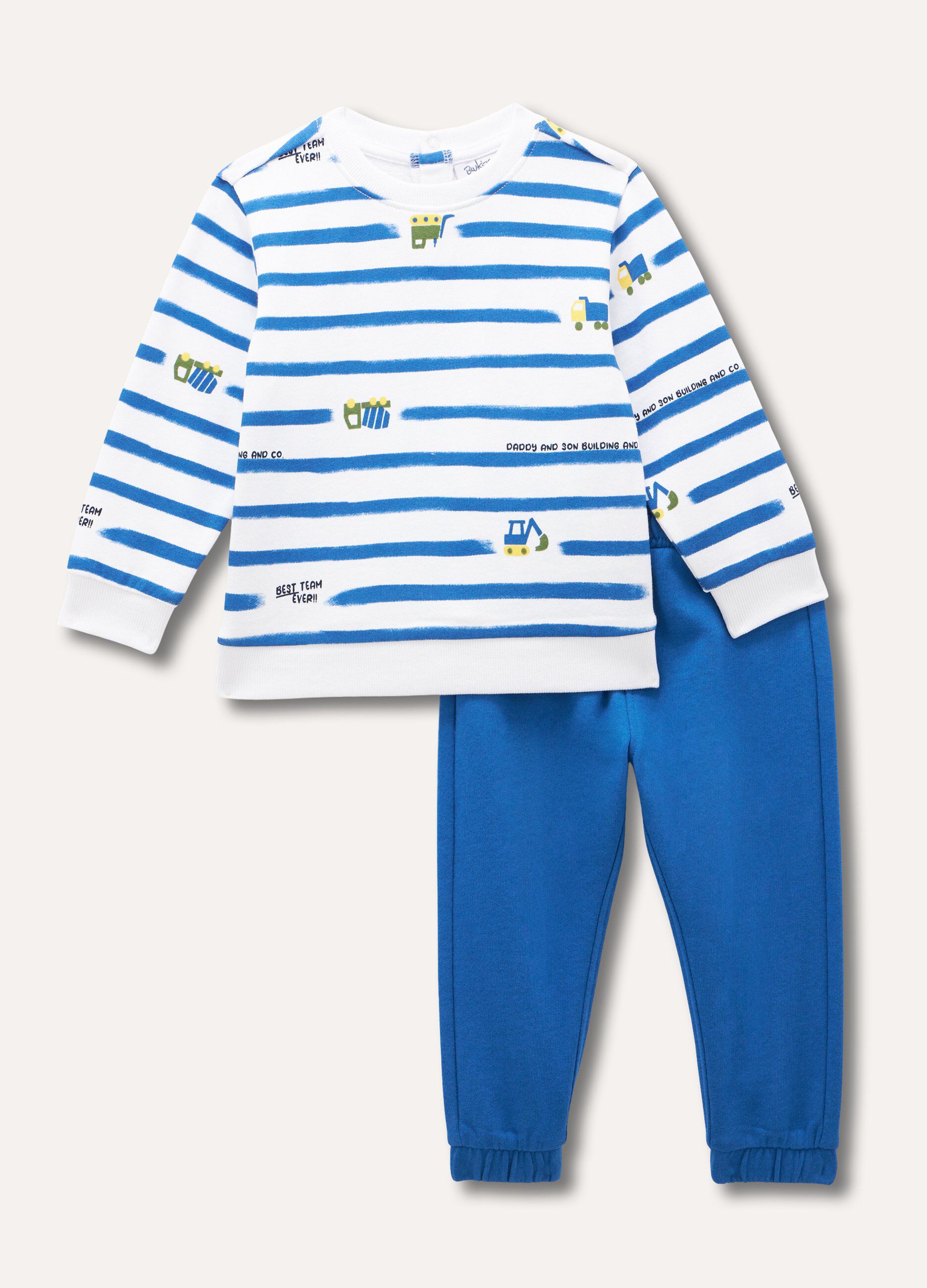 Jogging set in felpa di puro cotone neonato_0