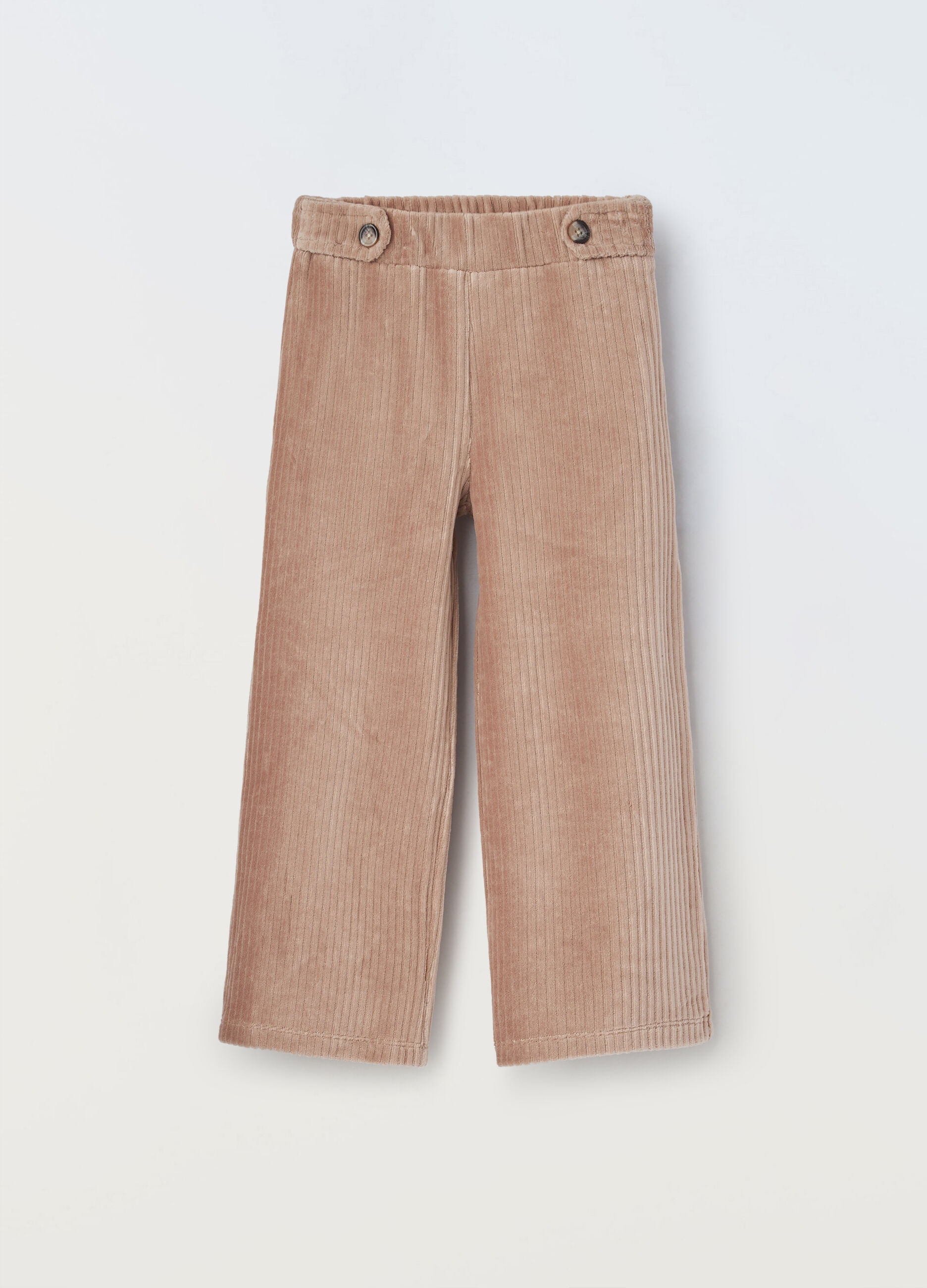 Pantaloni wide leg velour di misto cotone bambina_0