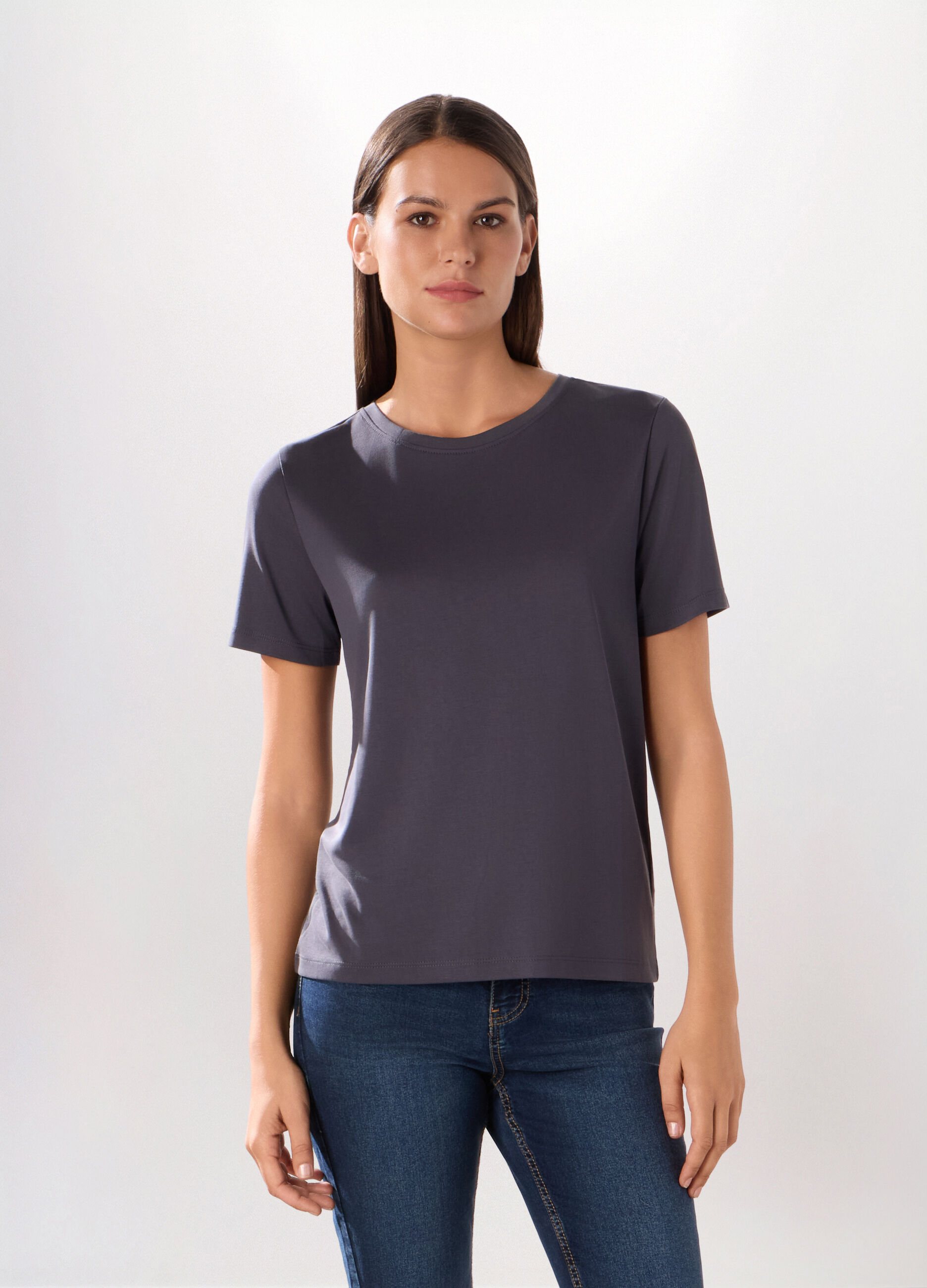 T-shirt in jersey di misto modal donna_0