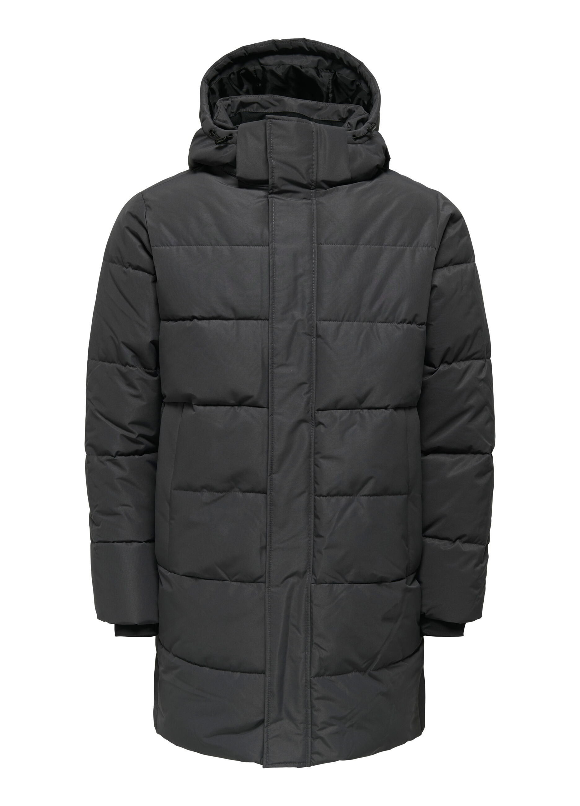 Parka lungo imbottito in tessuto tecnico uomo_0