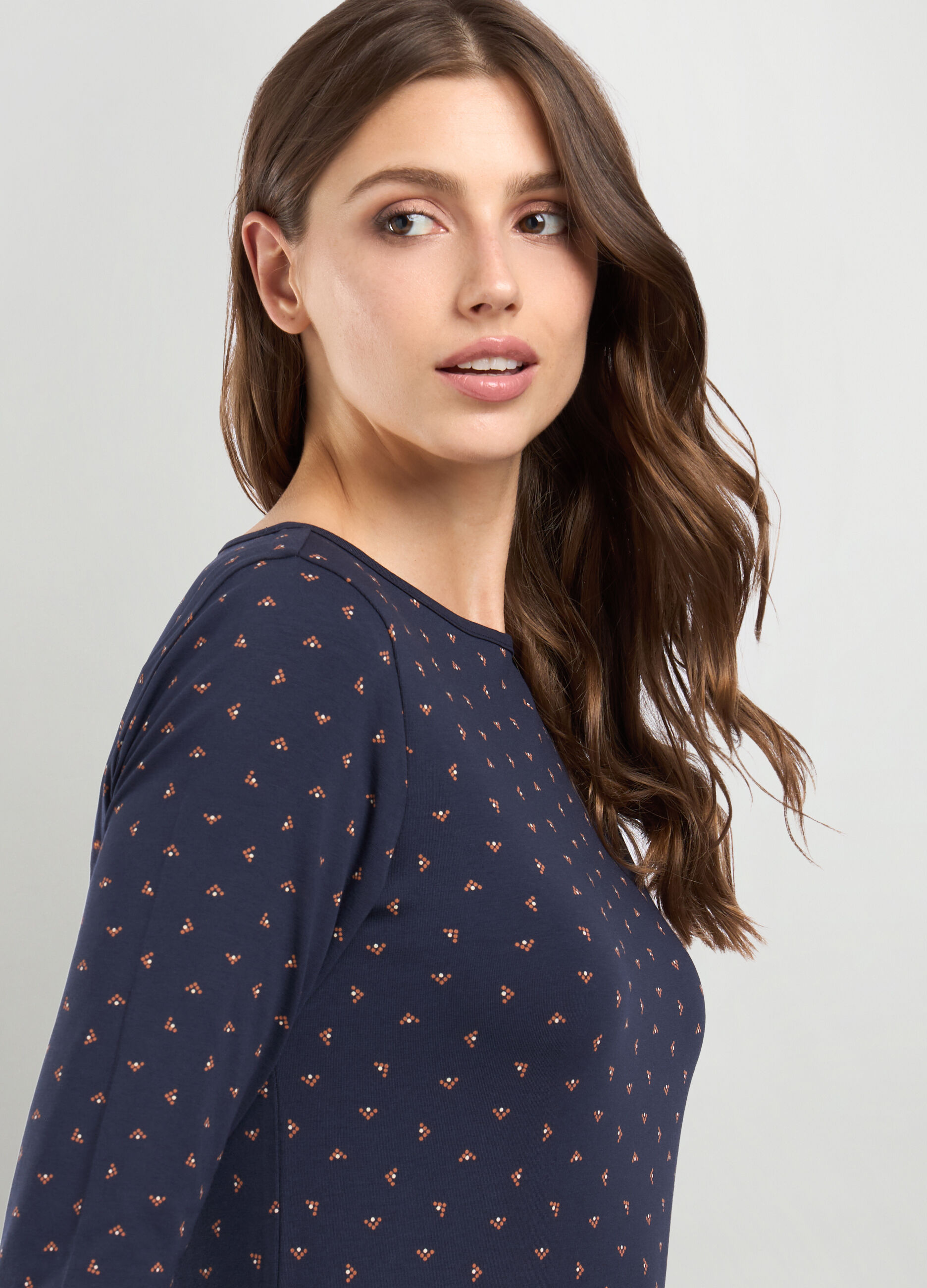 T-shirt in jersey di cotone stretch donna_2