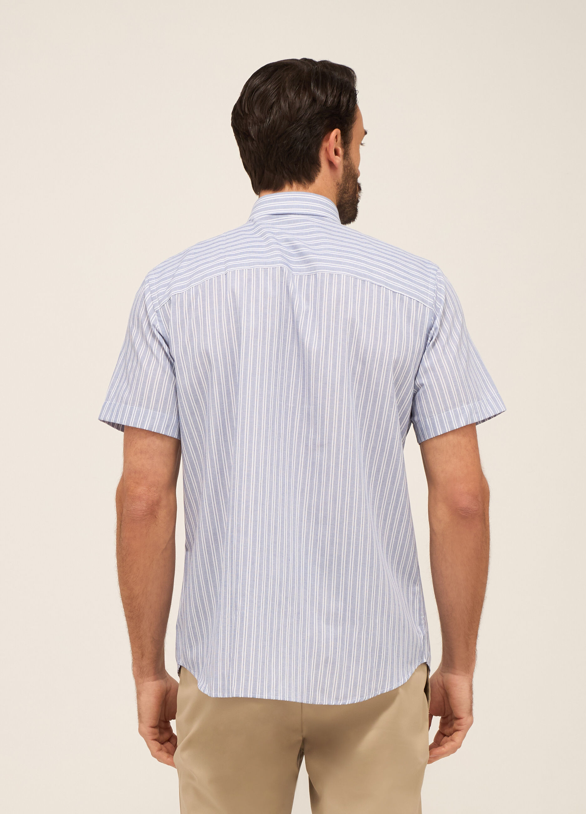 Camicia a maniche corte a righe uomo_1