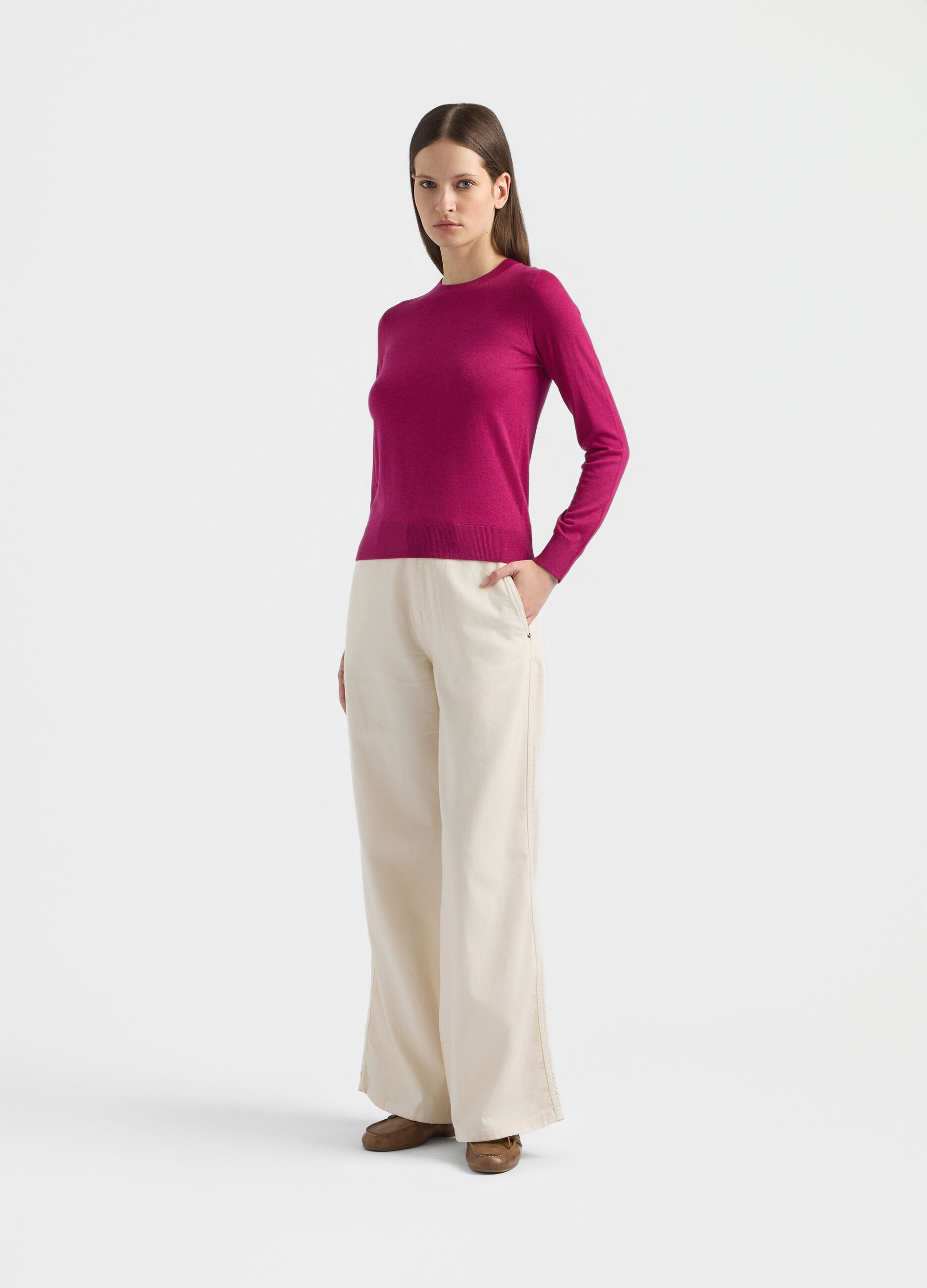 Maglia girocollo rasata donna_0