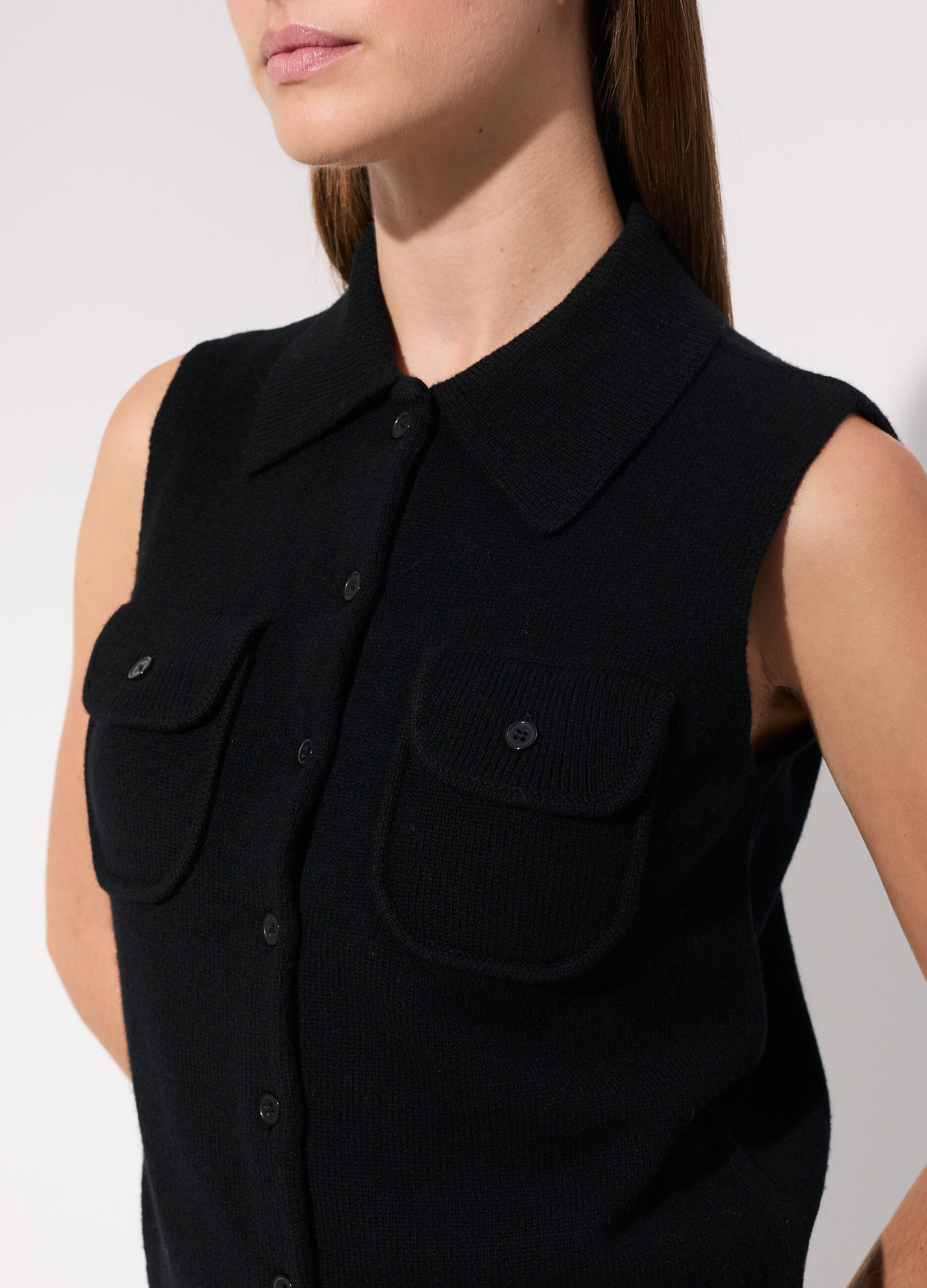 Gilet tricot in pura lana donna_3