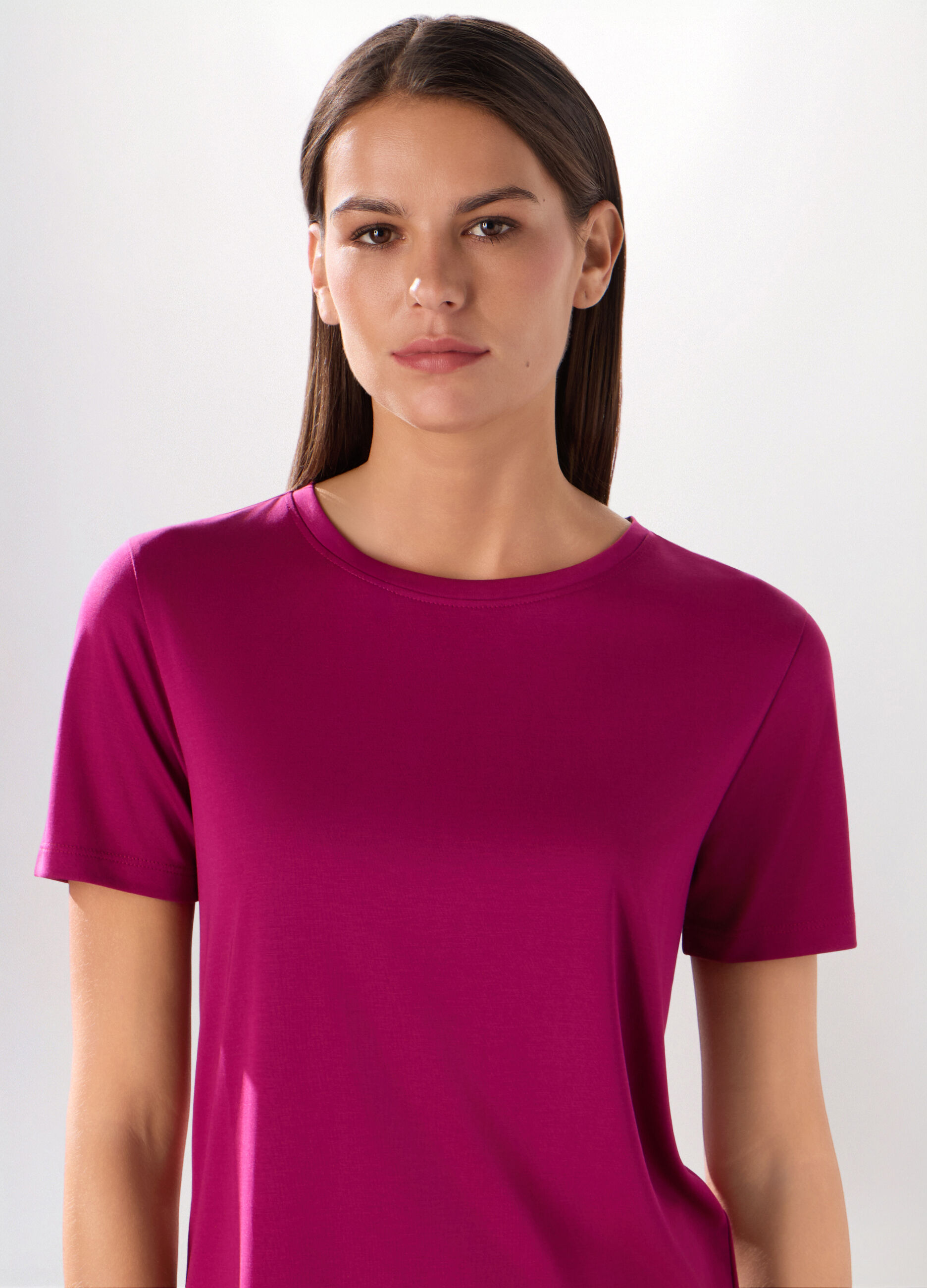 T-shirt in jersey di misto modal donna_2