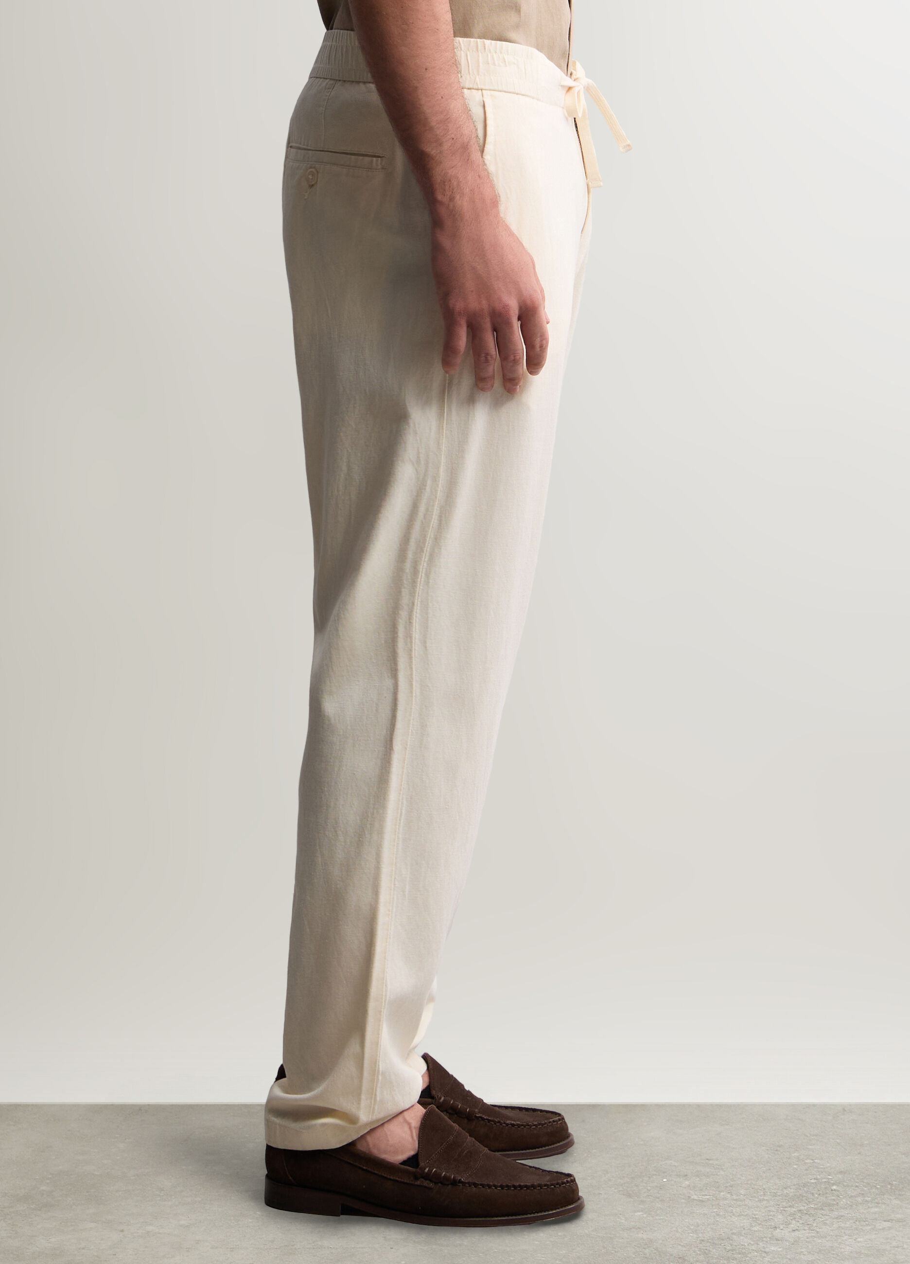 Pantalone chino in viscosa, cotone e lino uomo_1