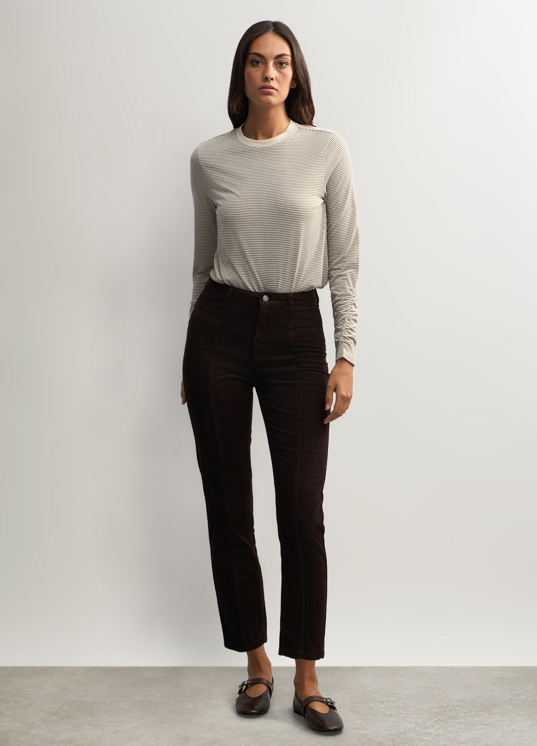 Pantaloni Mom Fit in velluto a coste donna_0