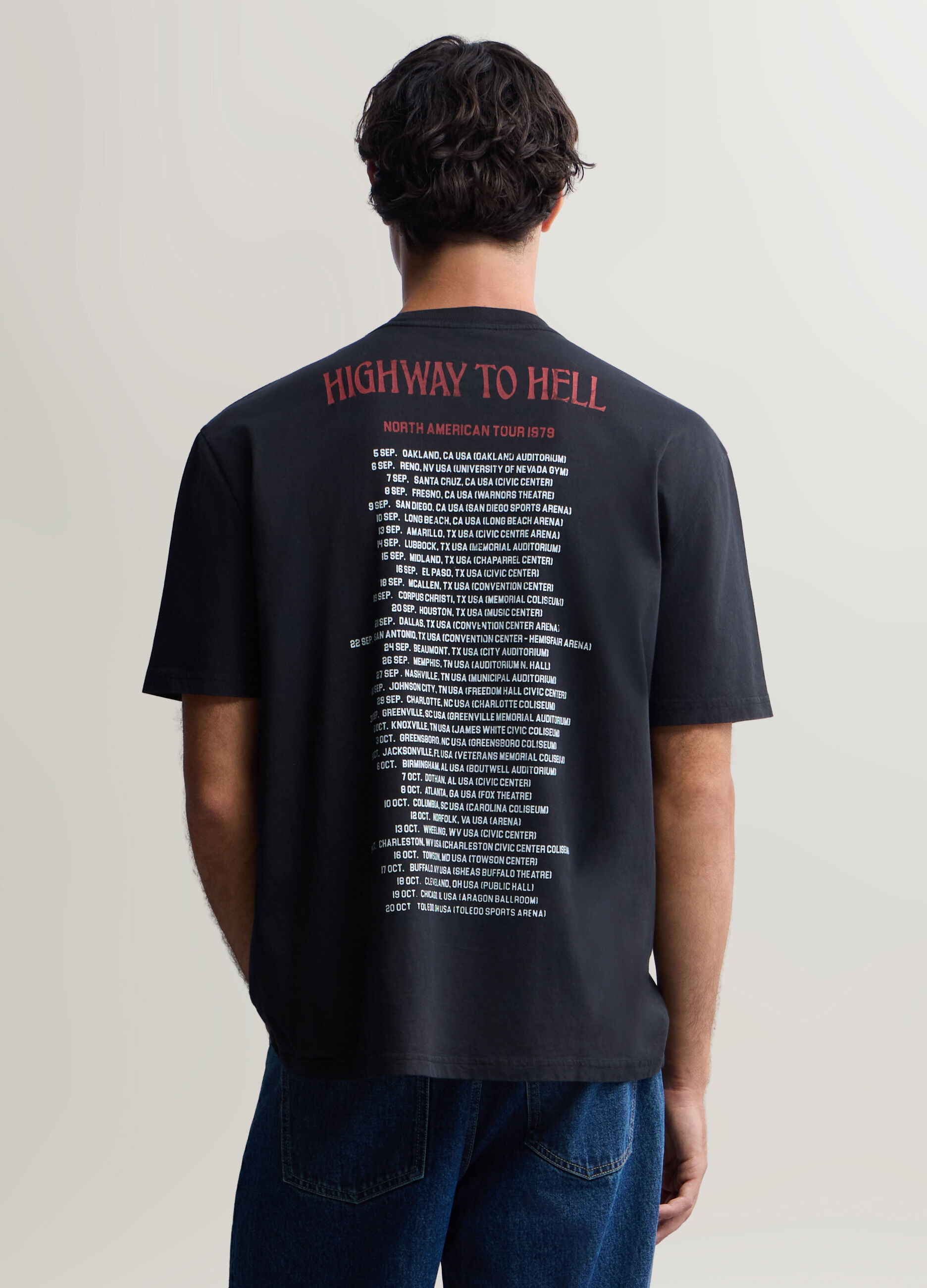 T-shirt girocollo in cotone con stampa AC/DC uomo_1