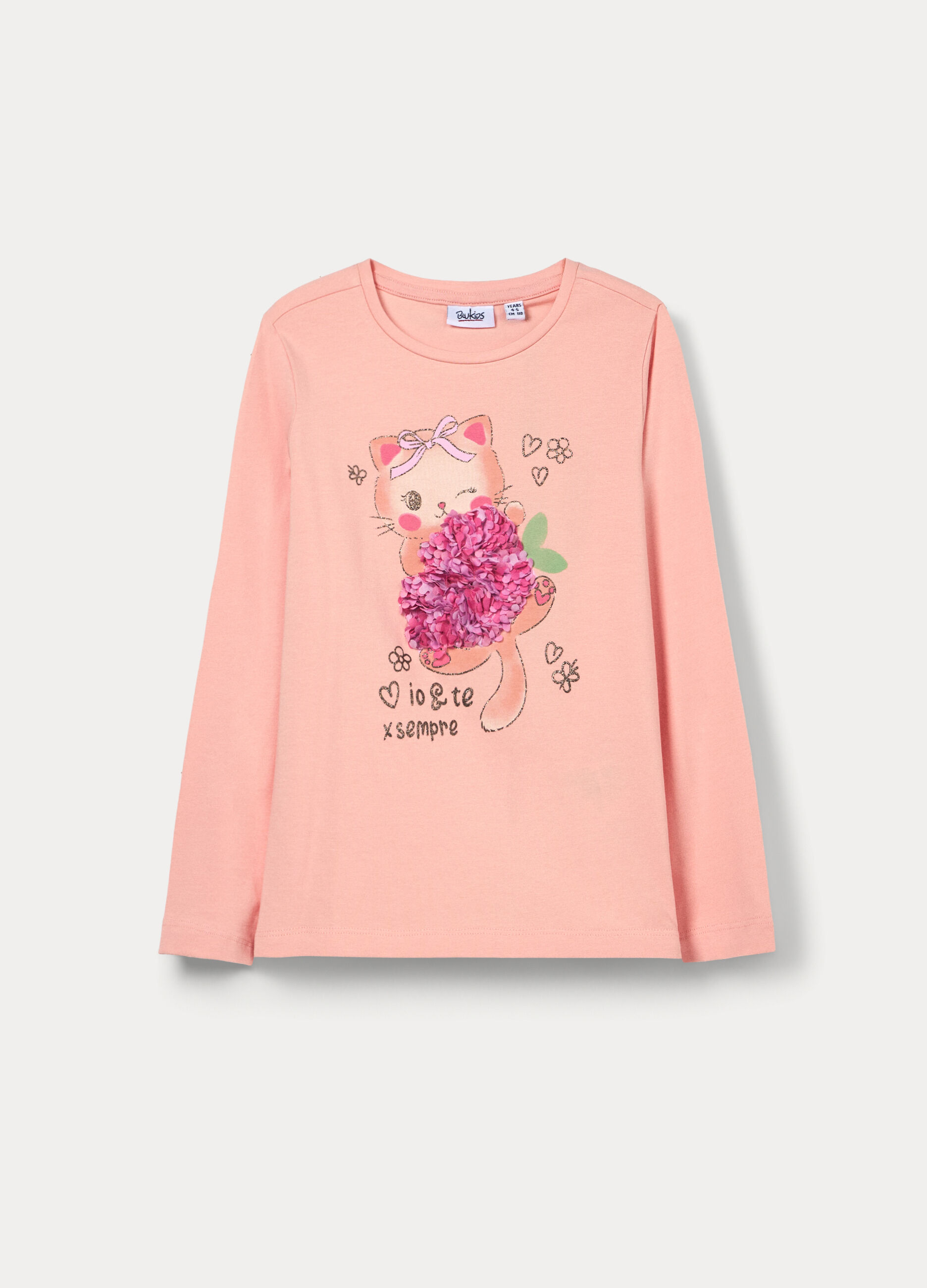 T-shirt in jersey di cotone stretch bambina_0