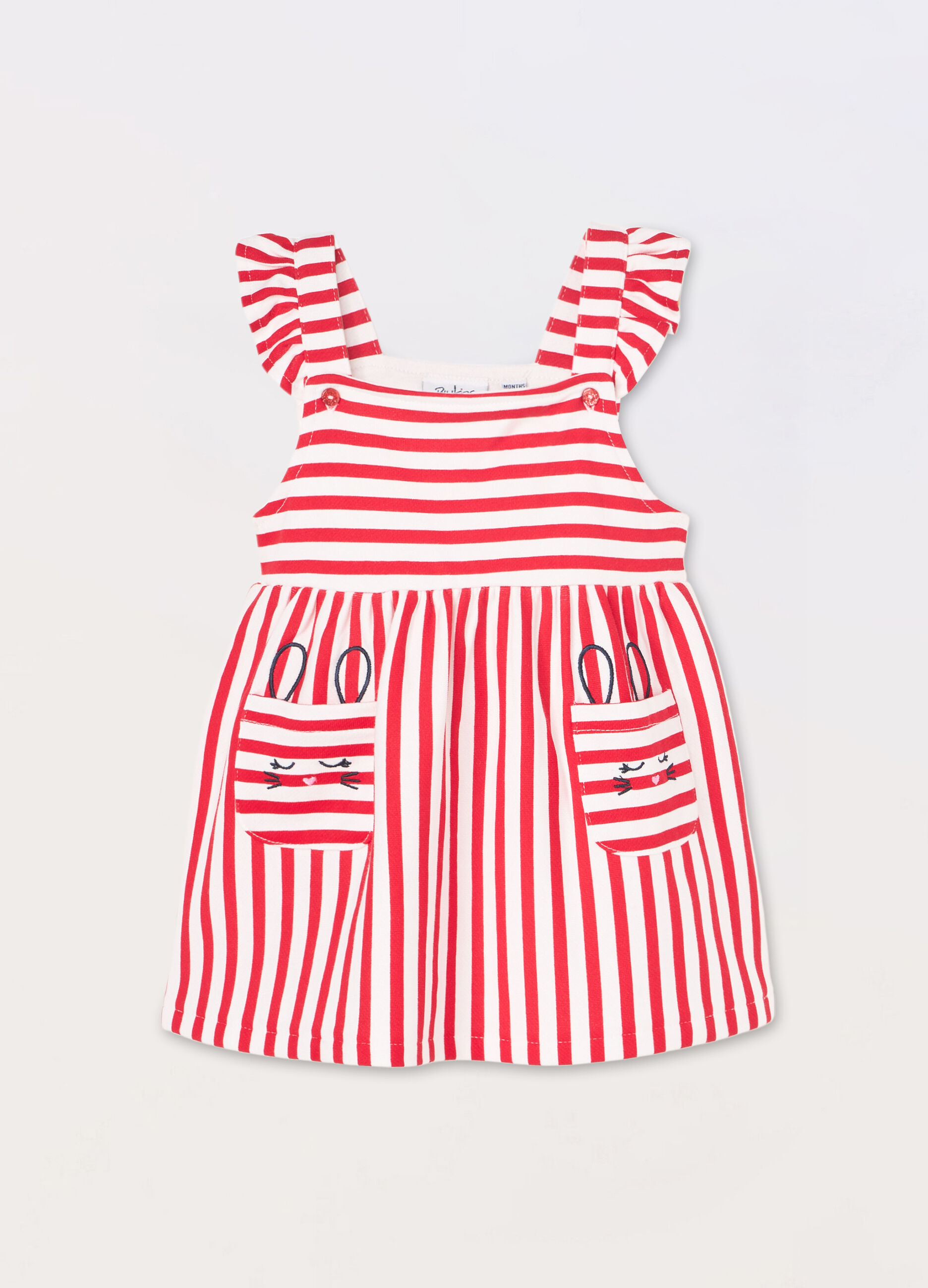 Vestito a righe in puro cotone neonata_0