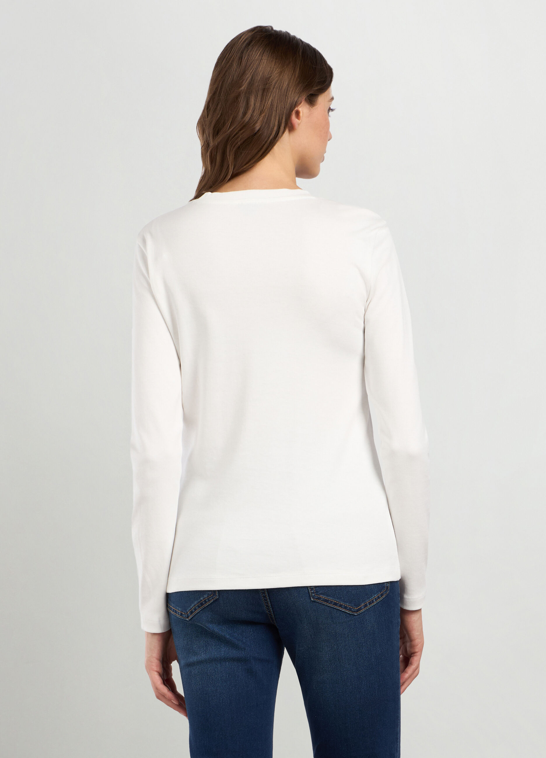 T-shirt in interlock di puro cotone donna_1