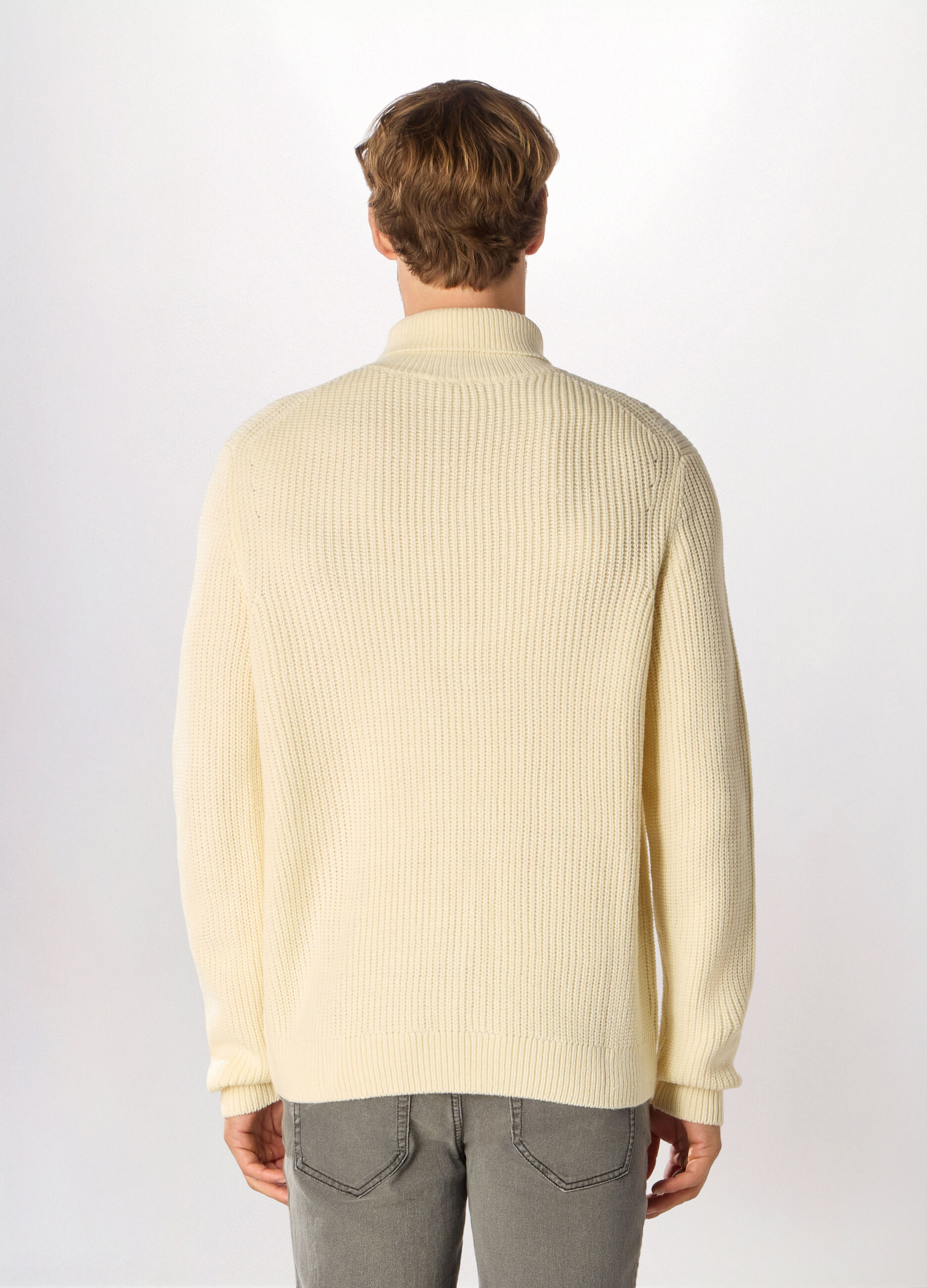 Maglione dolcevita a costa inglese uomo_1