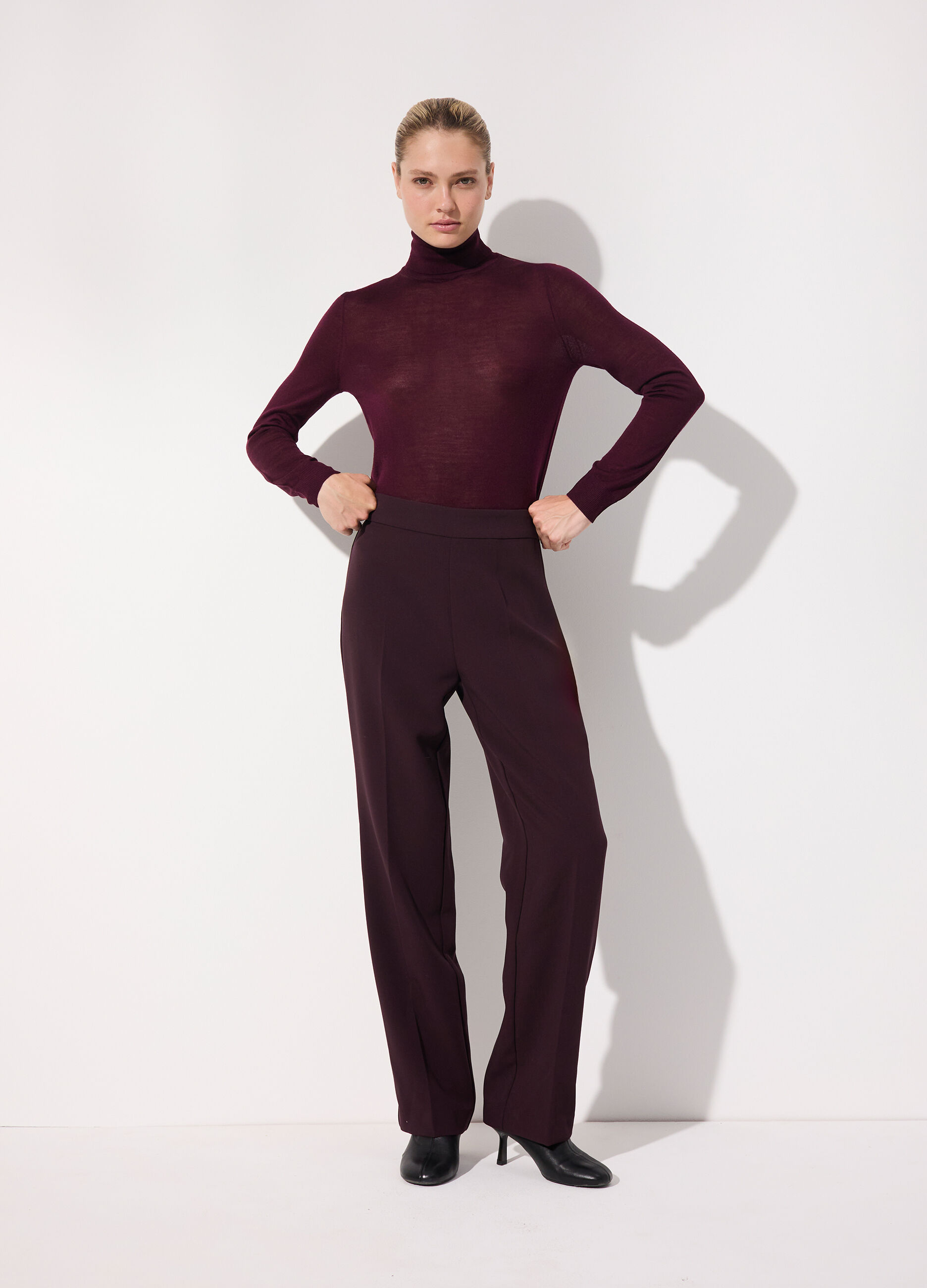 Pantalone dritto in misto viscosa donna_0