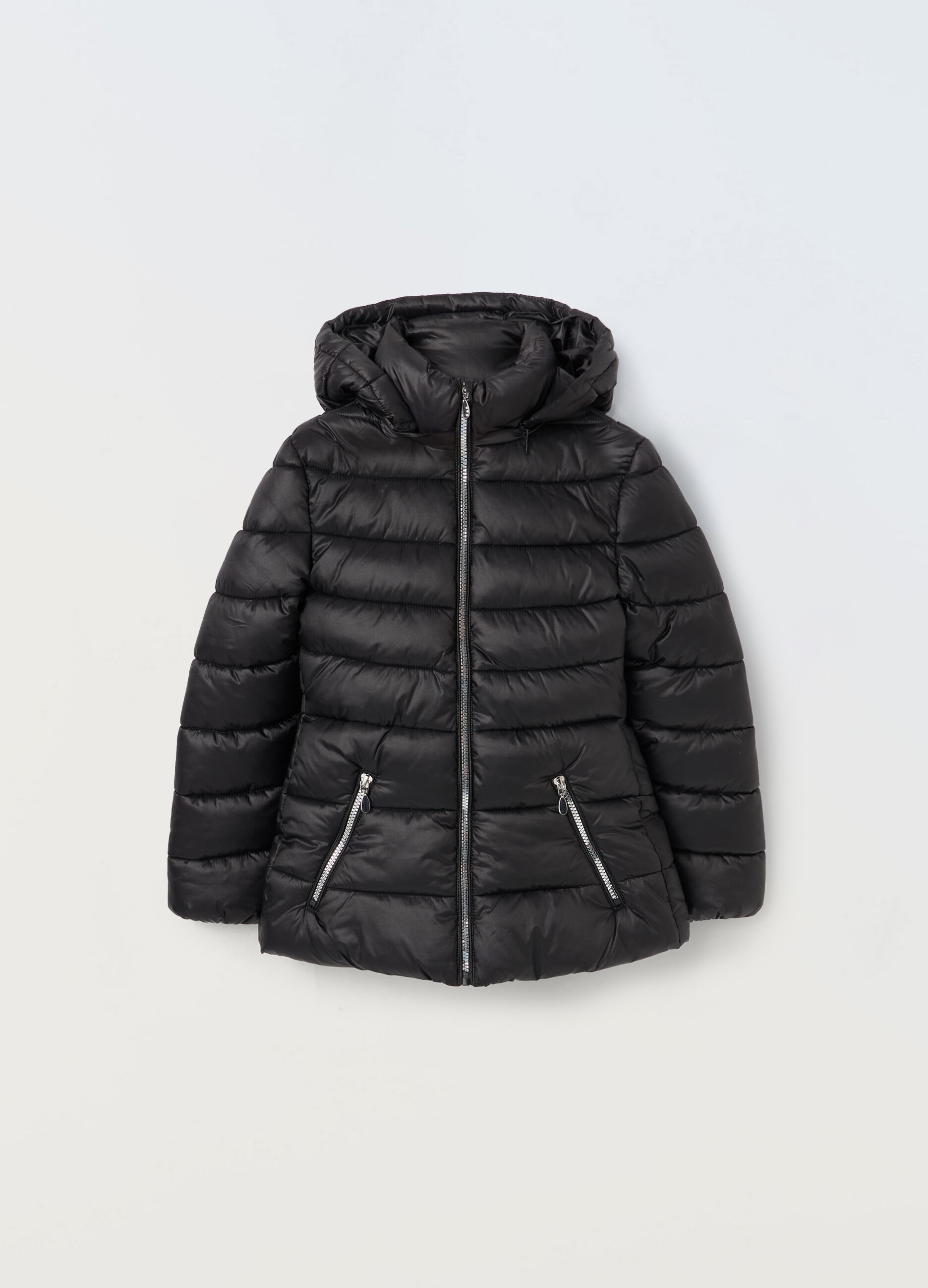 Giubbotto imbottino con cappuccio e collo alto ragazza_0