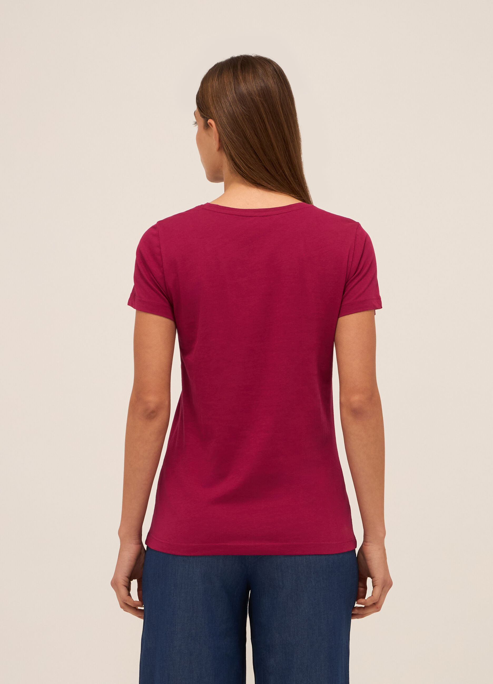T-shirt in jersey di puro cotone donna_1