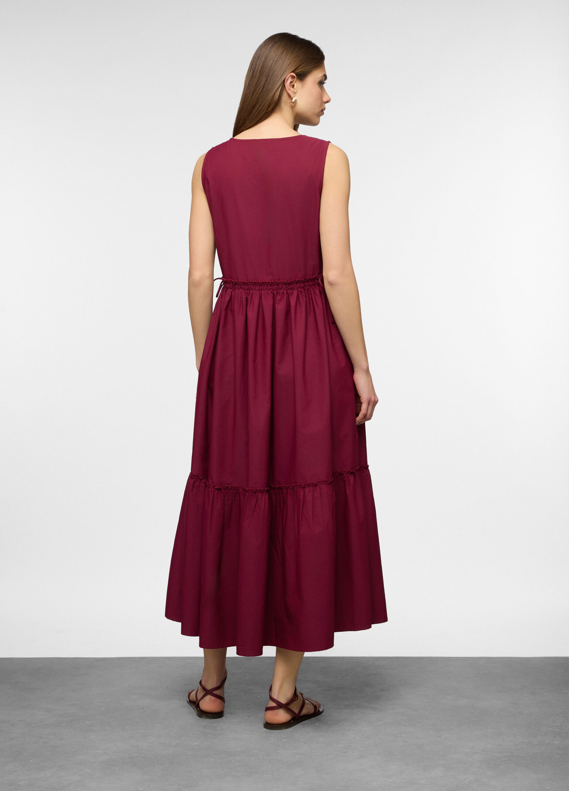 Abito lungo in popeline misto cotone donna_1