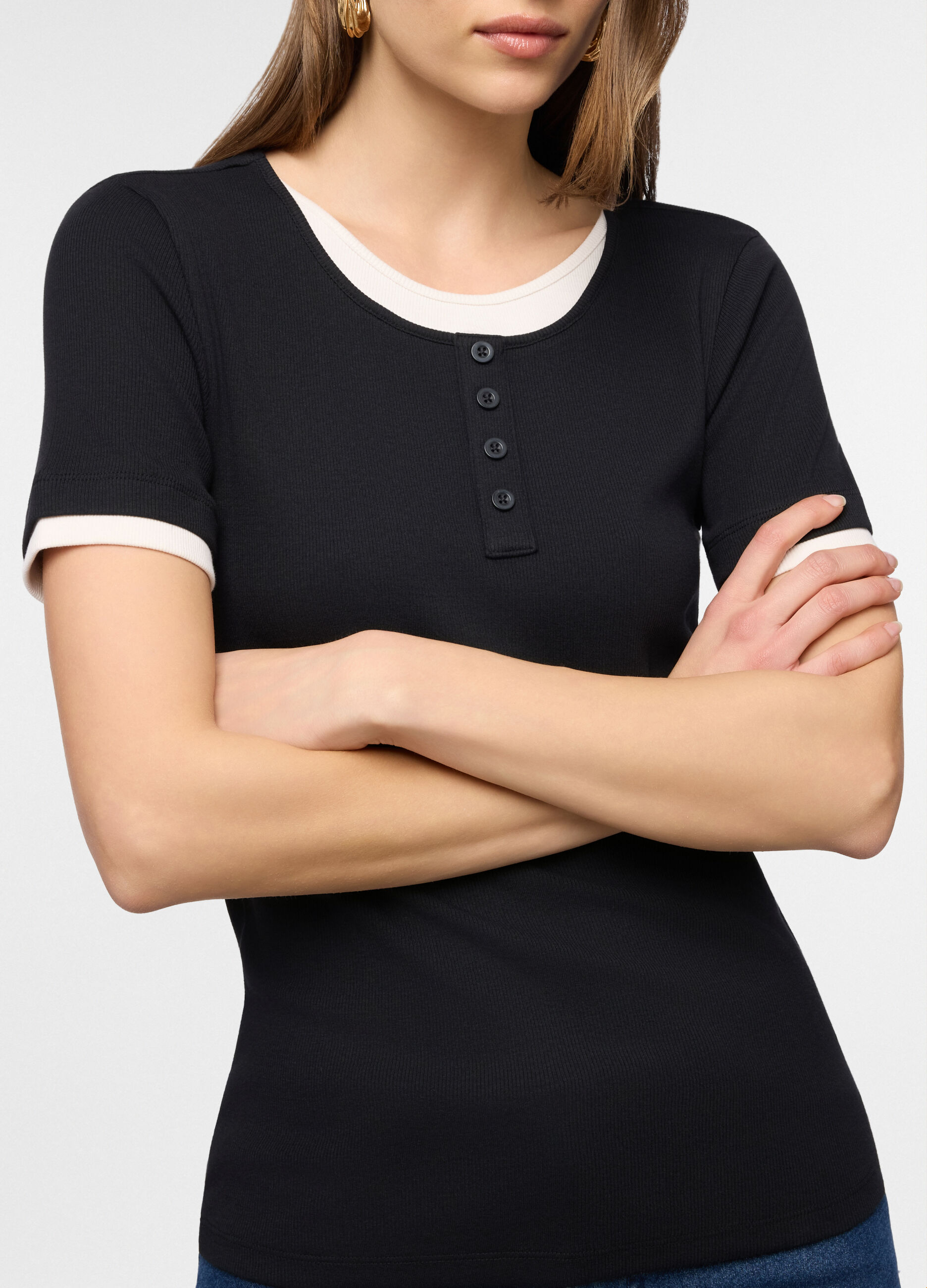 T-shirt girocollo stretch donna_2