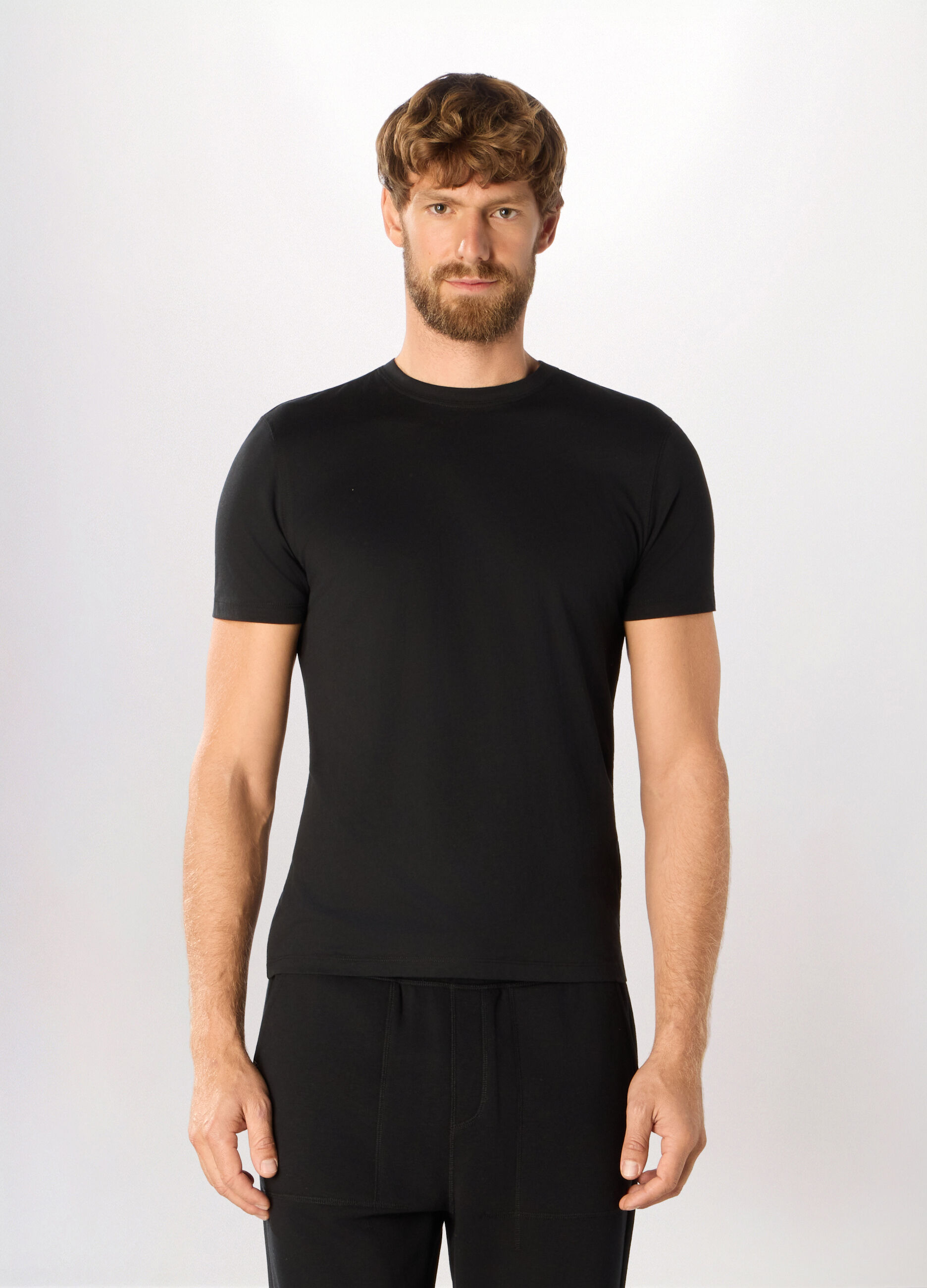 T-shirt girocollo slim fit in cotone uomo_0