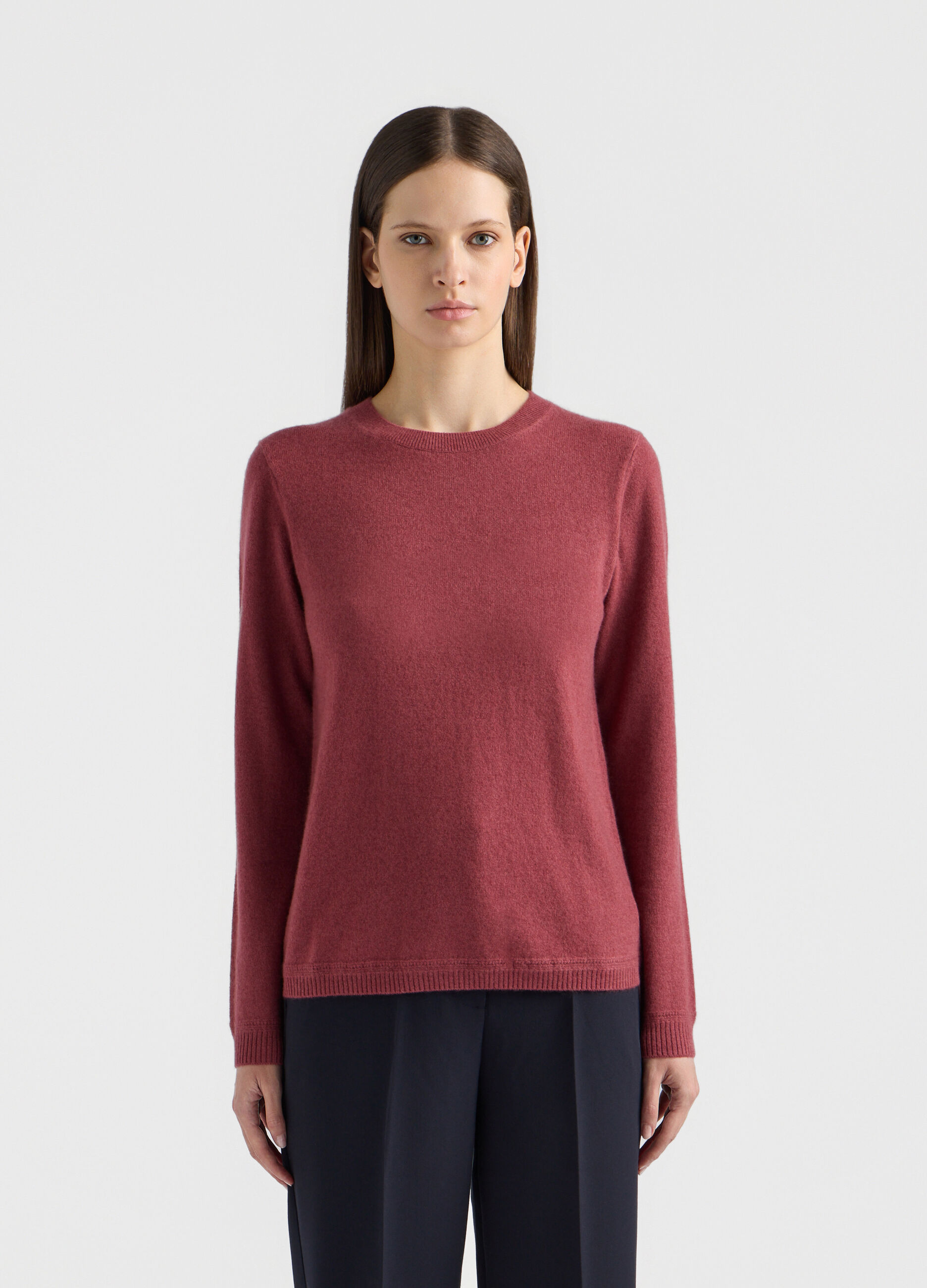 Pullover girocollo in puro cashmere donna_1