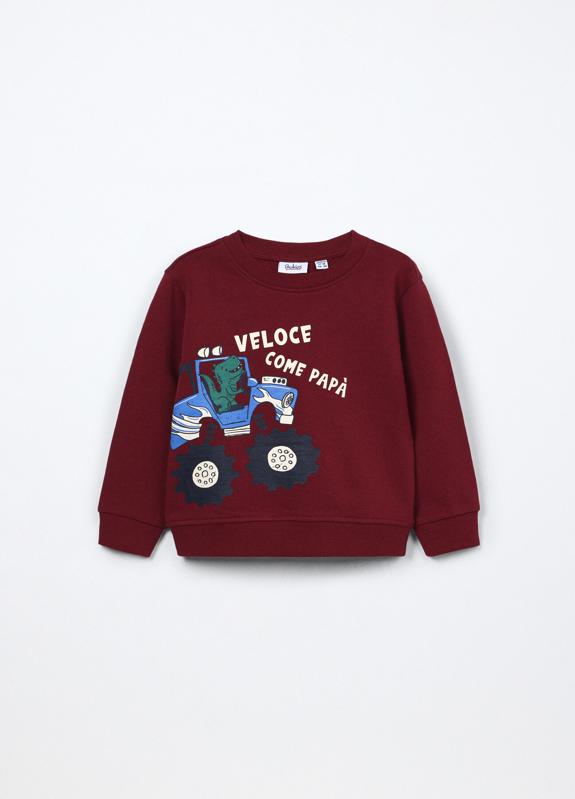 Felpa in french terry di puro cotone neonato_0